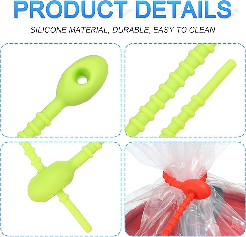 Miniatura 4 de MECCANIXITY Paquete de 30 bridas de silicona reutilizables de 7 pulgadas para el hogar, oficina, cocina, organizador de bolsas de alimentos, gestión