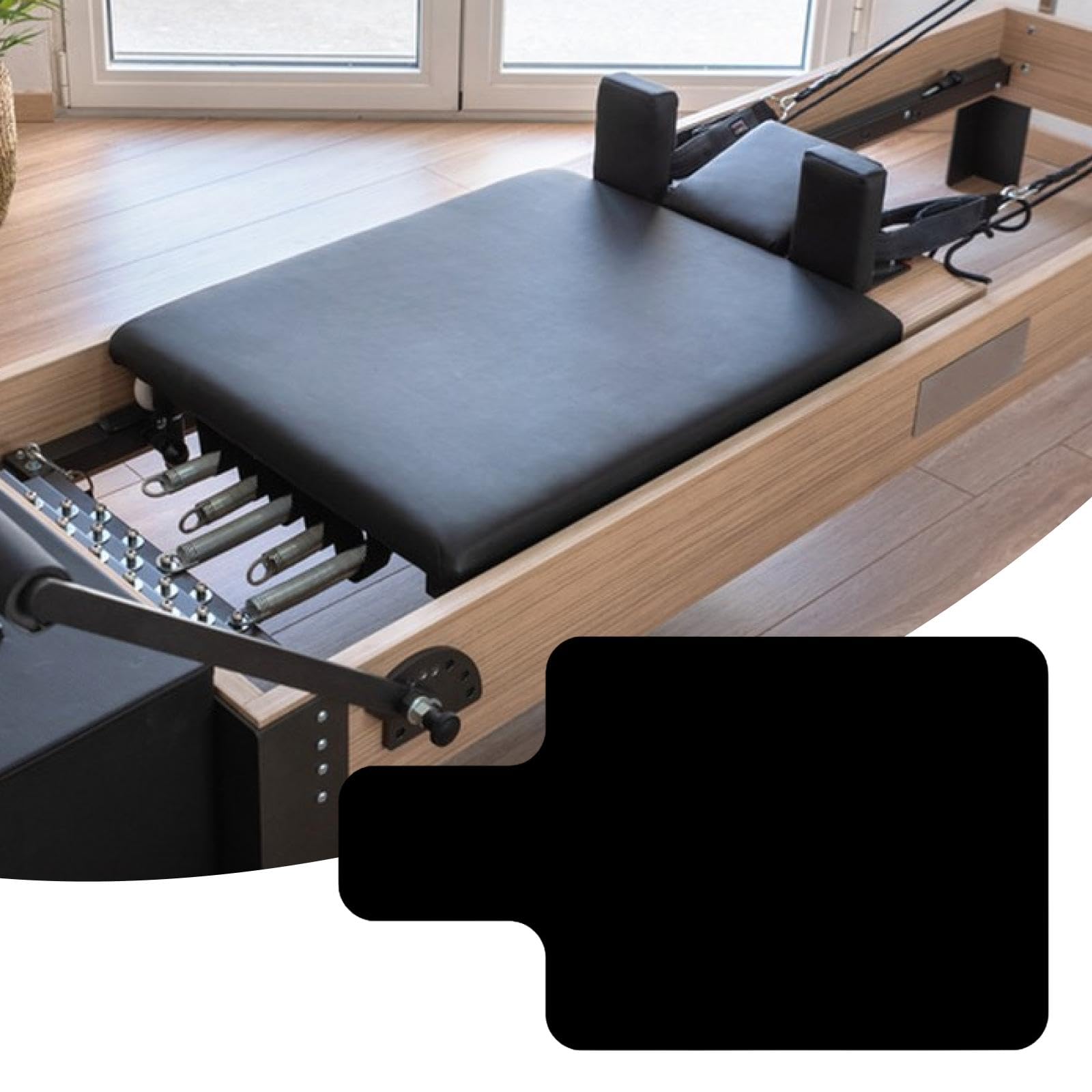 Tappetino per Pilates Reformer, Asciugamano per Pilates, Tappetino per Meditazione, Antiscivolo, in PU Assorbente, Adatto per Pilates, Nero