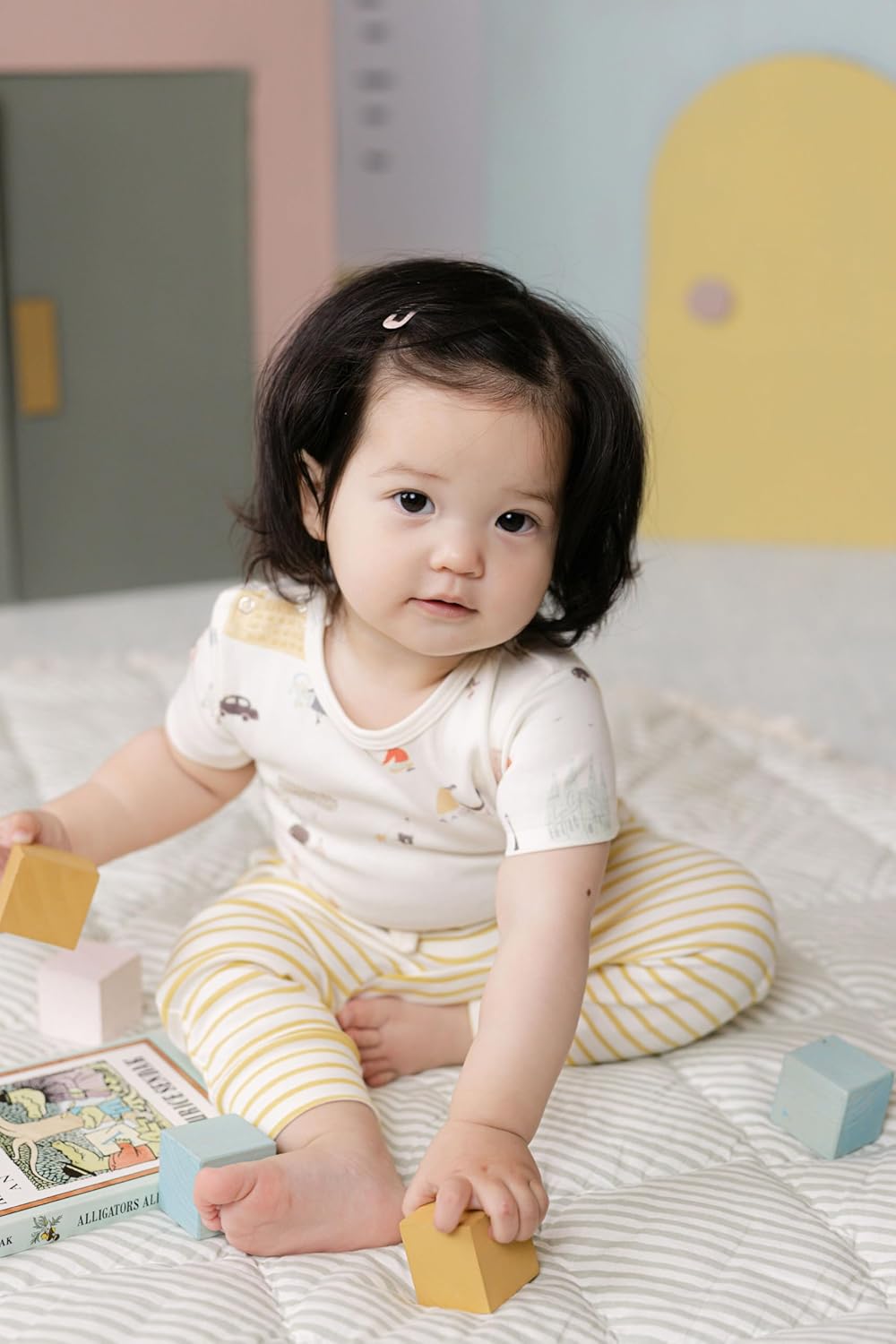 PEHR Short Sleeve Shoulder Snap One-Piece, Explore the World - Image 2