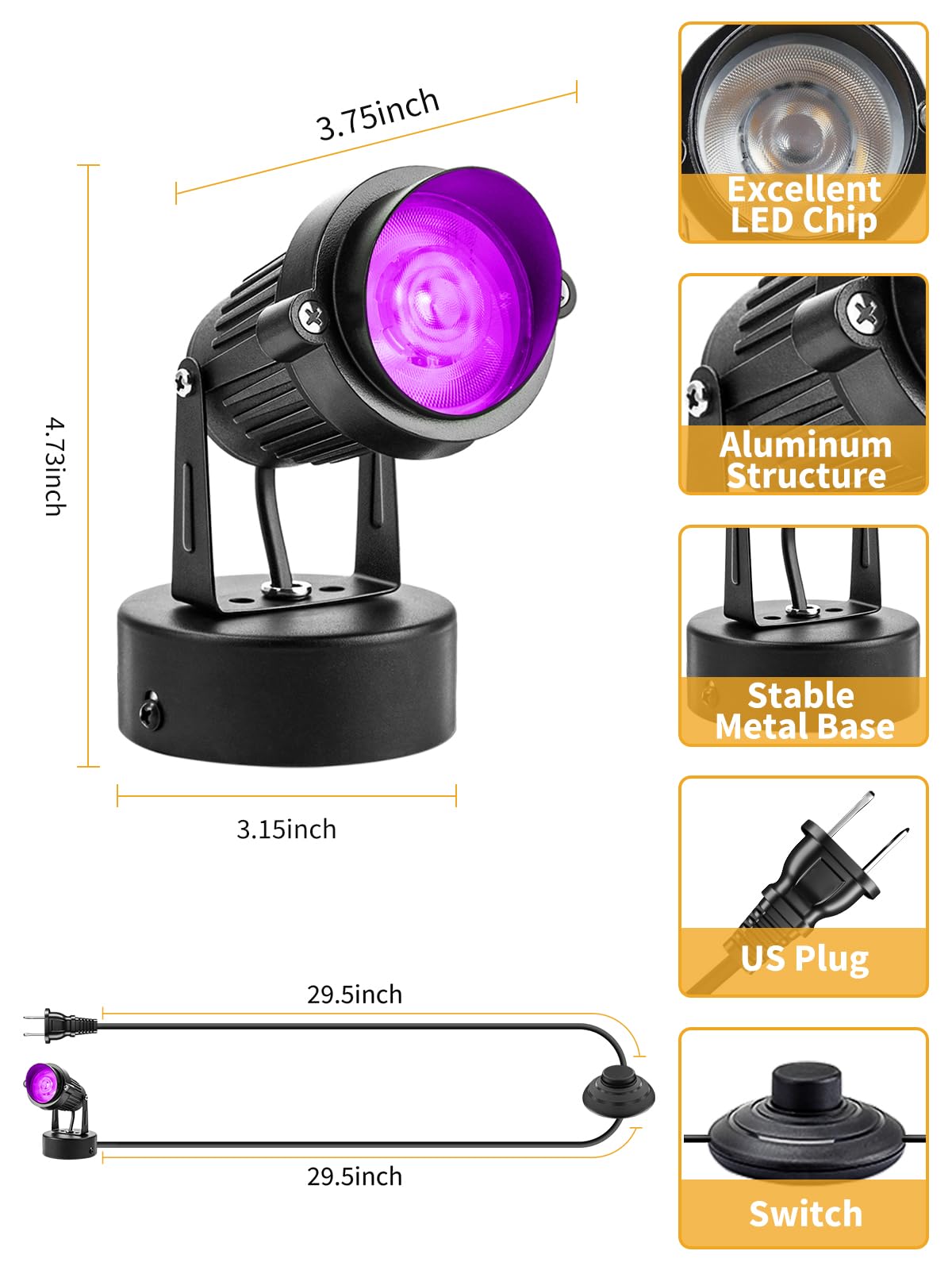 LEDスポットライト ブラック 70W ※10個セット LEDスポットライト ブラック 70W ※10個セット Amazon.co.jp : LEDピン