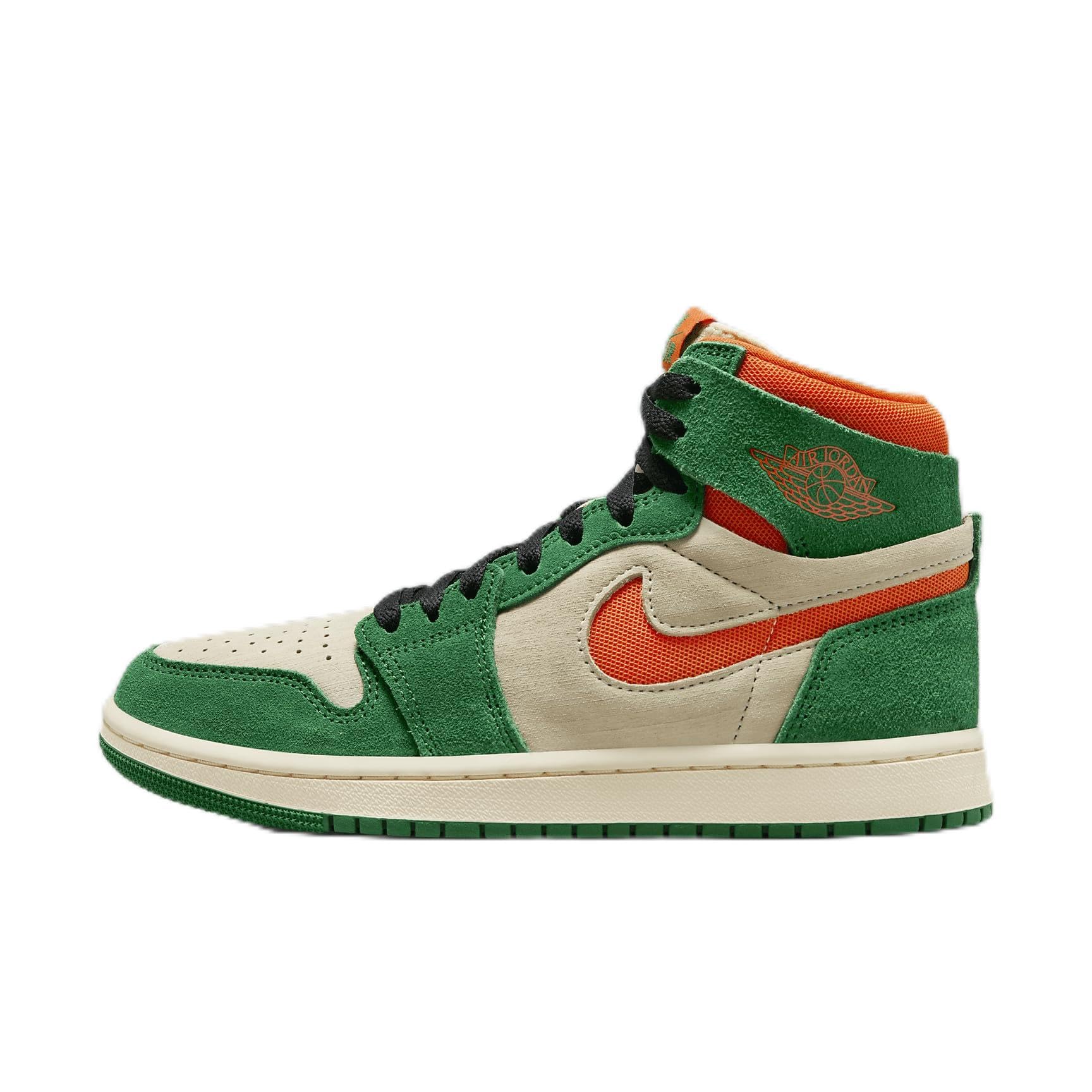Air Jordan 1 Zoom CMFT 2 Women's Shoes (DV1305-308, Pine Green/Muslin/Black/Orange Blaze) Size 5
