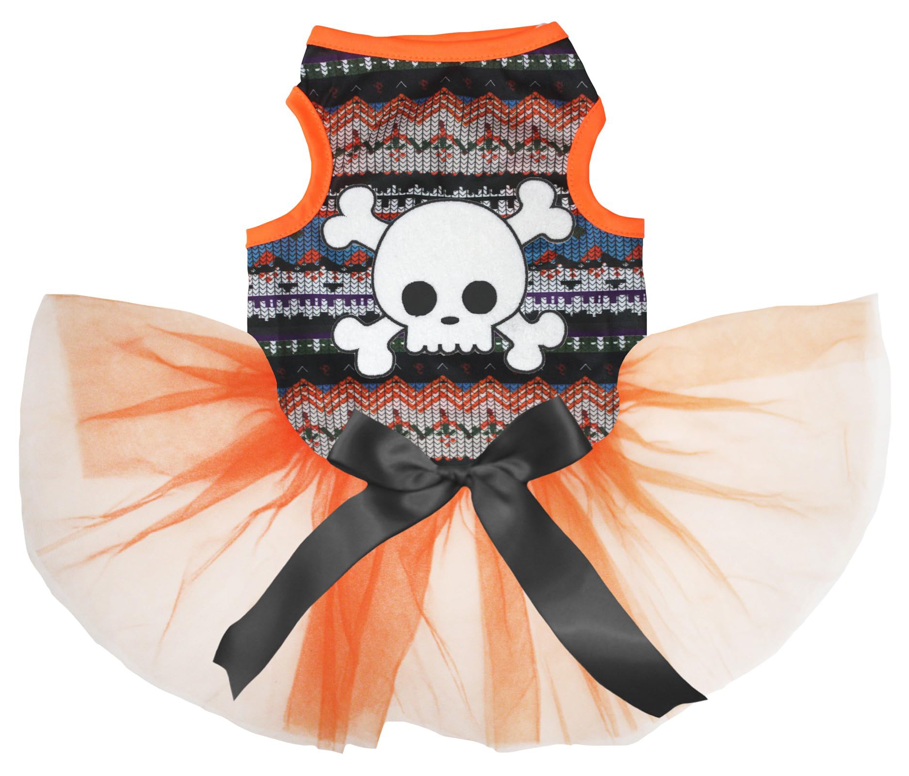 Robe blanche pour chien motif géométrique orange, vêtement taille L