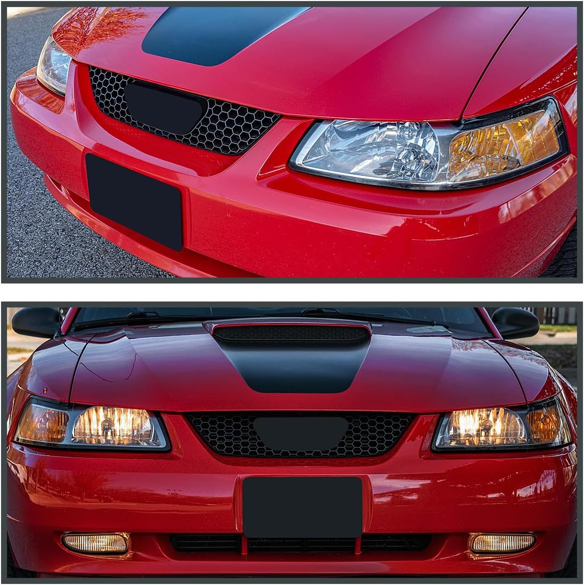 SPEC-D TUNING Chrome Housing Clear Lens Headlights Compatible with 1999-2004 Ford Mustang L+R Pair Head Light Lamp Assembly