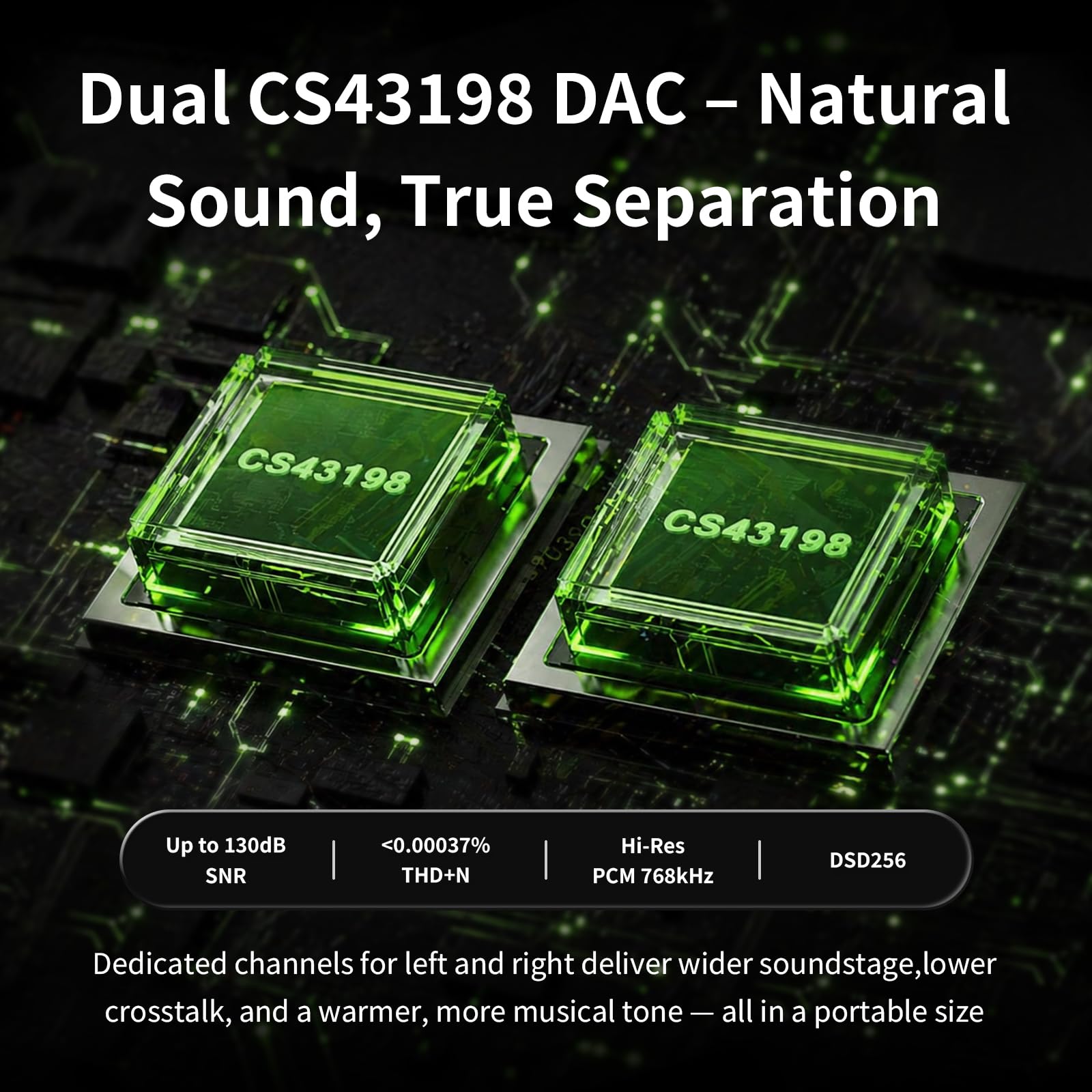 AFUL ICEBORNE tragbarer DAC-Kopfhörerverstärker CS43198 32 Bit 768 kHz PCM DSD256 USB 2.0 3,5mm 4,4mm Gehäuse aus Kunstharz