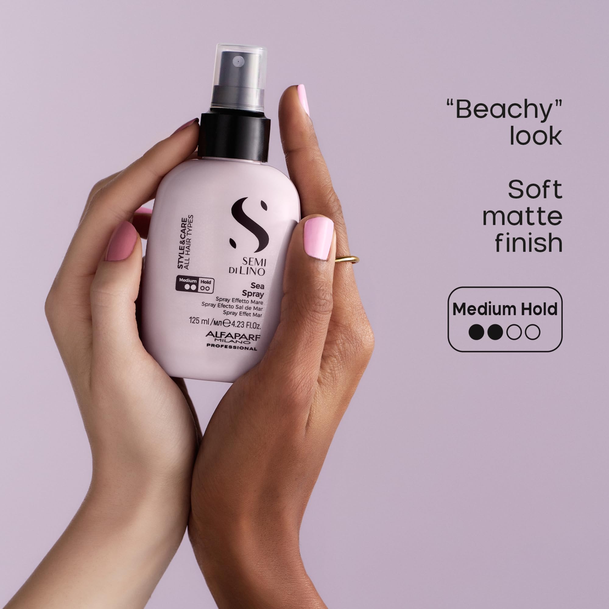 ALFAPARF MILANO Semi di Lino Style & Care Sea Spray - Medium Hold - Salt Spray for All Hair Types - Thermal Protection (4.23 fl oz / 125 ml)