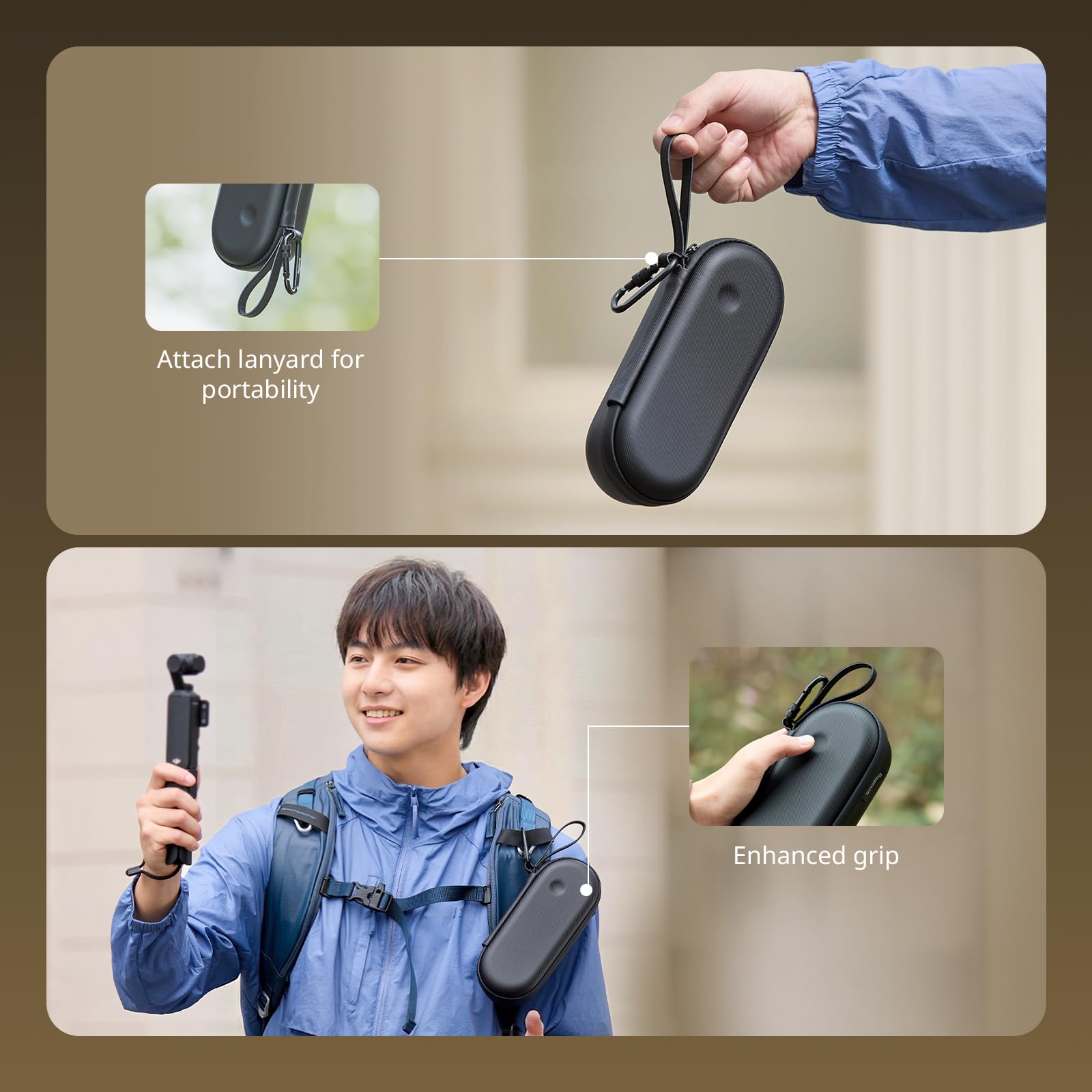 SMALLRIG Custodia per DJI Pocket 4/3, resistente a schizzi e urti, borsa portatile tutto in uno con cordino per fotocamera e accessori, può contenere schede SD, filtri e cavi - 5992