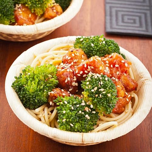 Miniatura 9 de Restaurantware Vajilla desechable de bambú de 3.25 pulgadas, 100 cuencos desechables, platos redondos de bambú natural de primera calidad,