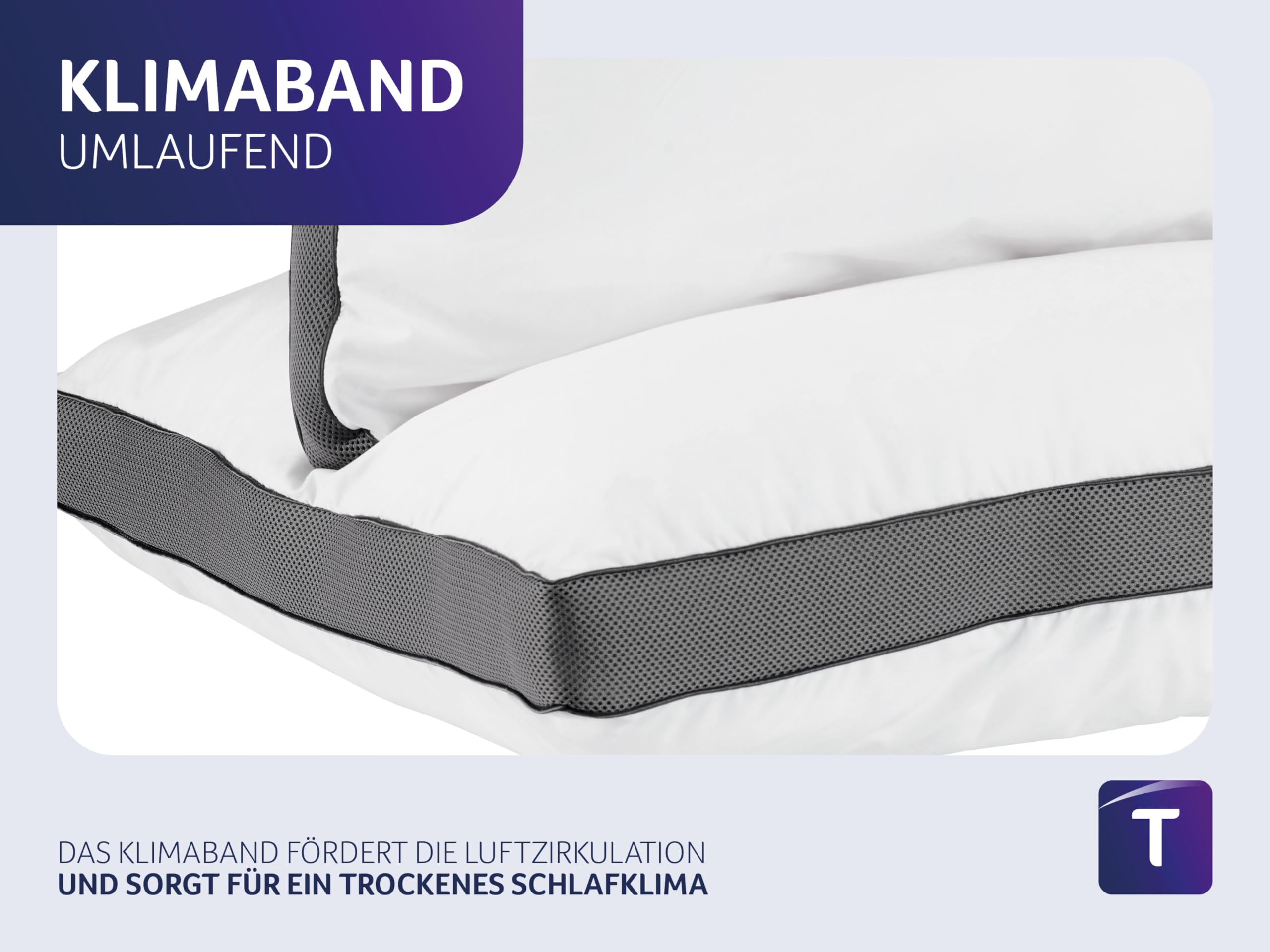 Traumnacht SleepGuard Almohada 80 x 80 cm, Transpirable, Suave, Lavable