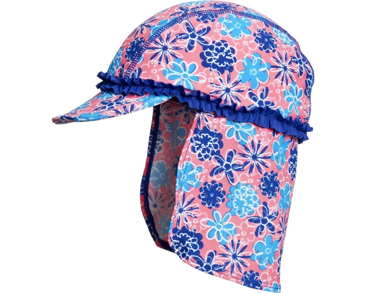 Playshoes Girl's Bathrobe Floral Seas with UV PRedection Hat, Multicolour (LACHS 41), Small (Manufacturer size: 49cm)