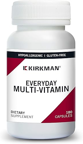 Kirkman - Multivitamínico diario - 180 cápsulas - Vitaminas y minerales de amplio espectro - Apoya la productividad - Hipoalergénico