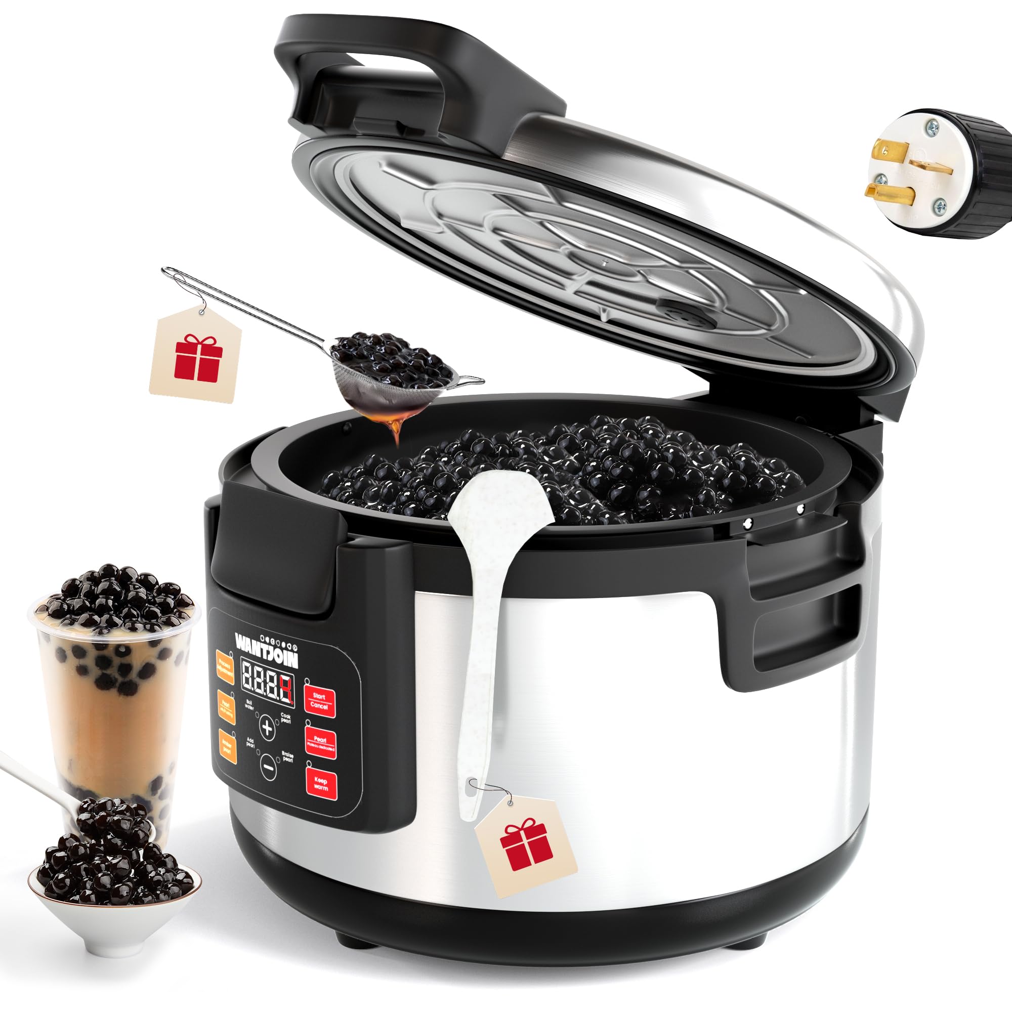 Photo 1 of WantJoin 16L Boba Maker Machine, Commercial Boba Cooker for Tapioca Pearls, Commercial Boba Pearl Maker for Bubble Tea,Suit for Restaurants, Milk Tea Stores, Dessert Stores, Lounge Bars, 2200W