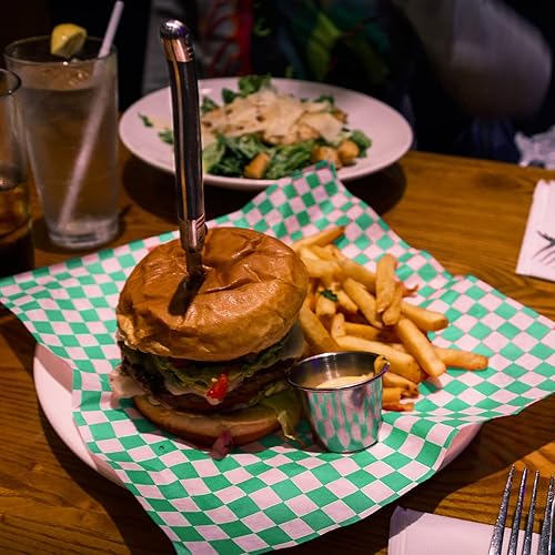 Vista 27 de Hojas de papel encerado de 12 x 12 pulgadas, 200 forros para cestas de alimentos para sándwiches, hamburguesas, hojas de papel encerado a cuadros