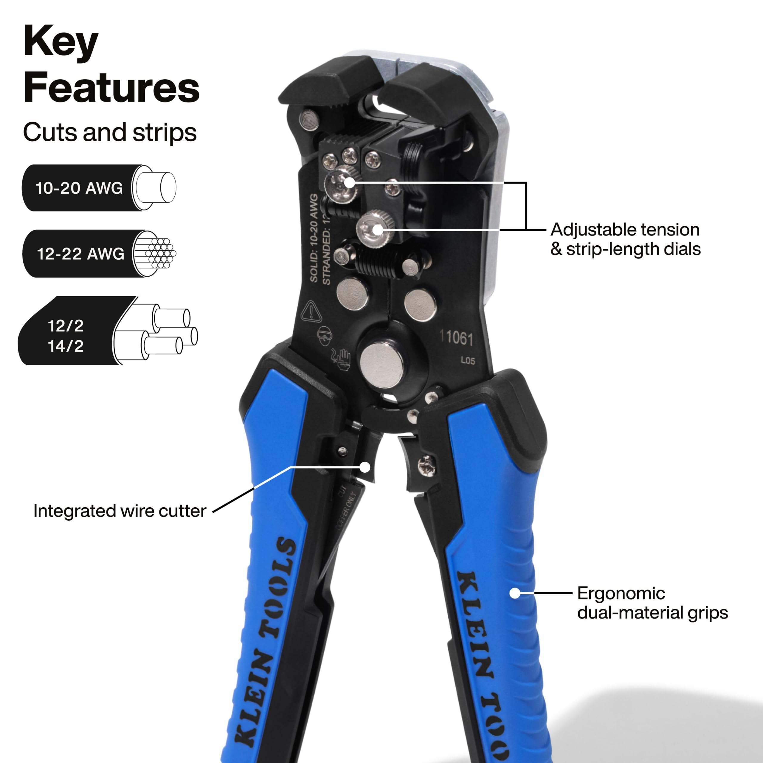 Amazon | KLEIN TOOLS(クラインツールズ) ワイヤーストリッパー 自動