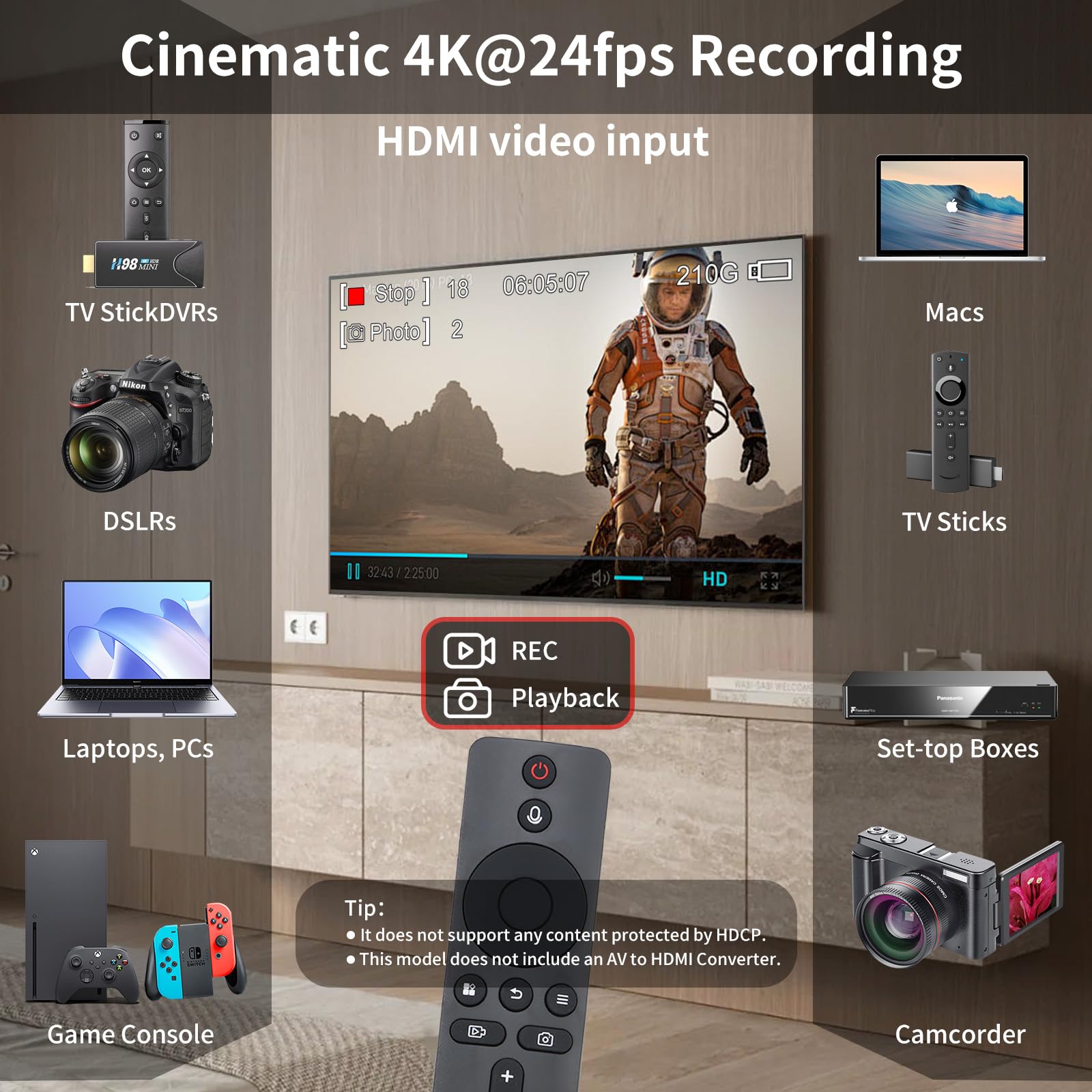 Bundle ZowieREC registratore HDMI 4K + convertitore AV/RCA a HDMI | corpo in alluminio premium, design per la dissipazione del calore | digitalizza VHS, DVD, console di gioco e videocamere in formato