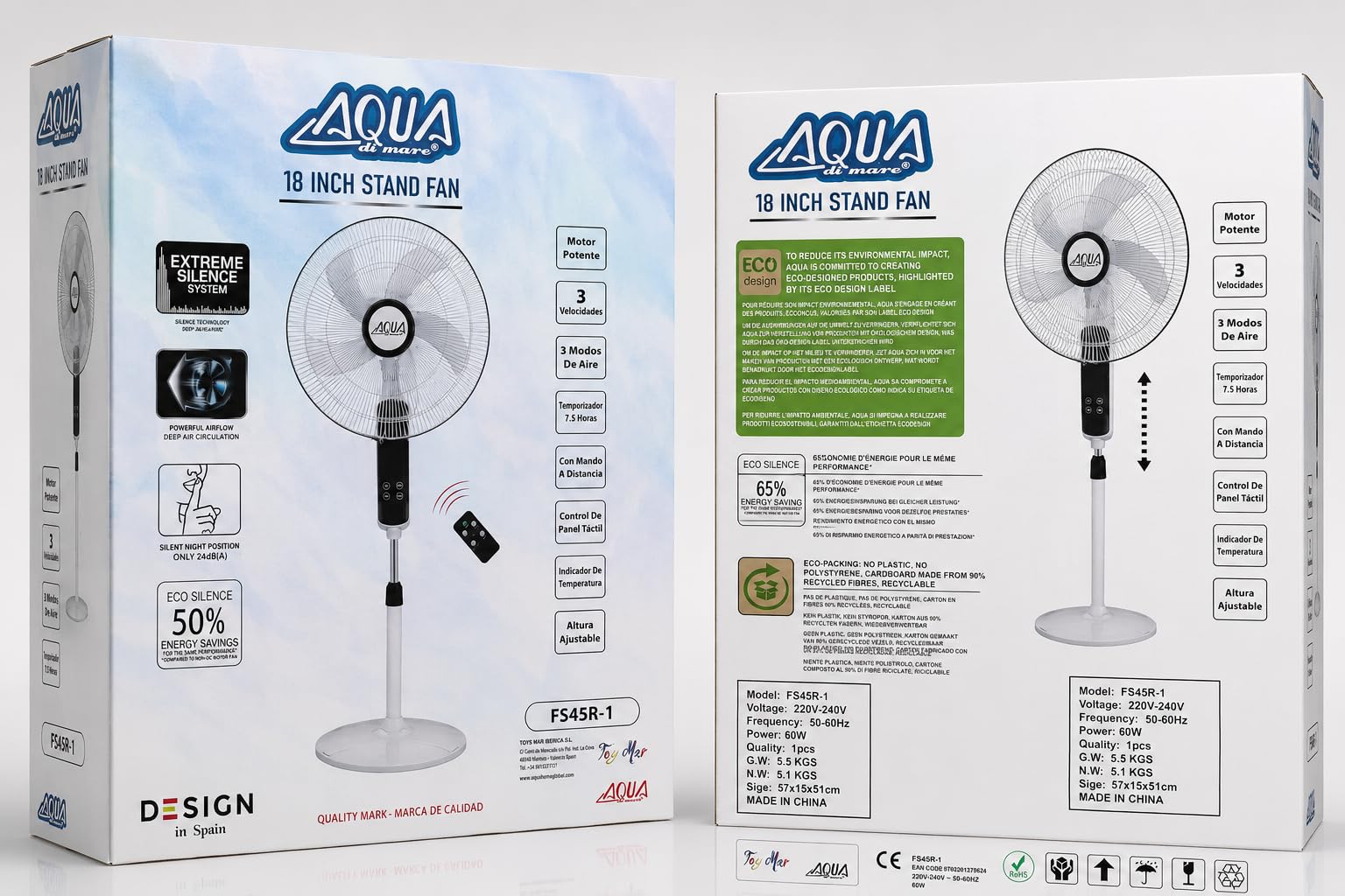 Aqua di mare Ventilador de Mando