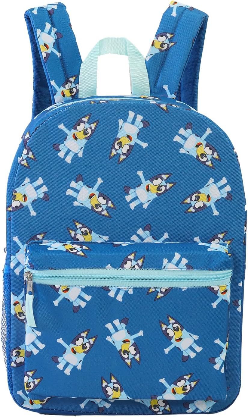 Bluey Backpack with Lunch Box Set - Bundle of 16” Backpack, Lunch Bag, Water Bottle, Stickers, More | Bluey School Supplies