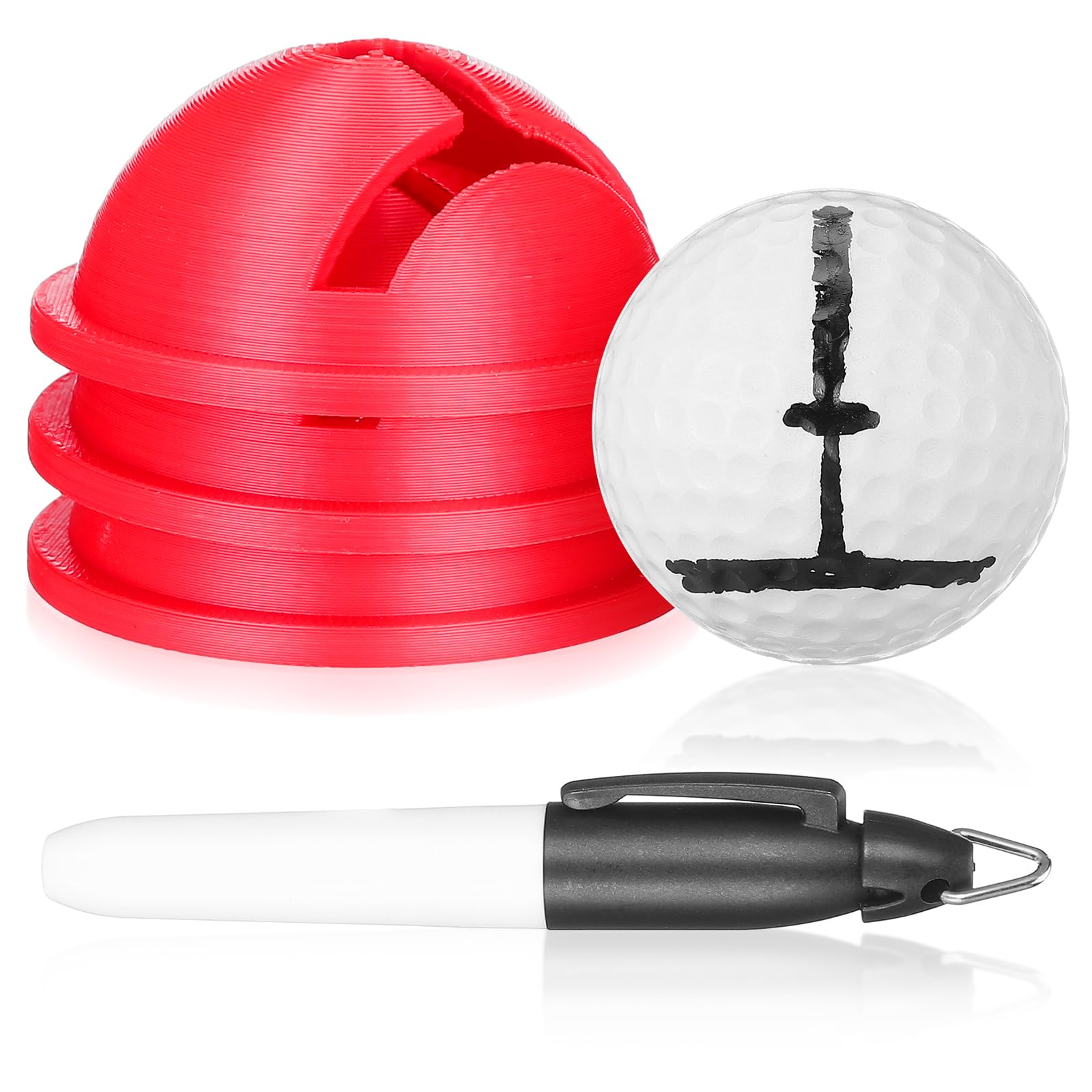 SUPVOX 4pcs Golf Ball Line Marker Strumento Marcatura Mettere Allineamento Strumento Impact Ball Liner Disegno Marker Per Uomini E Donne Golf Chipping Indicatore di Direzione Accessori
