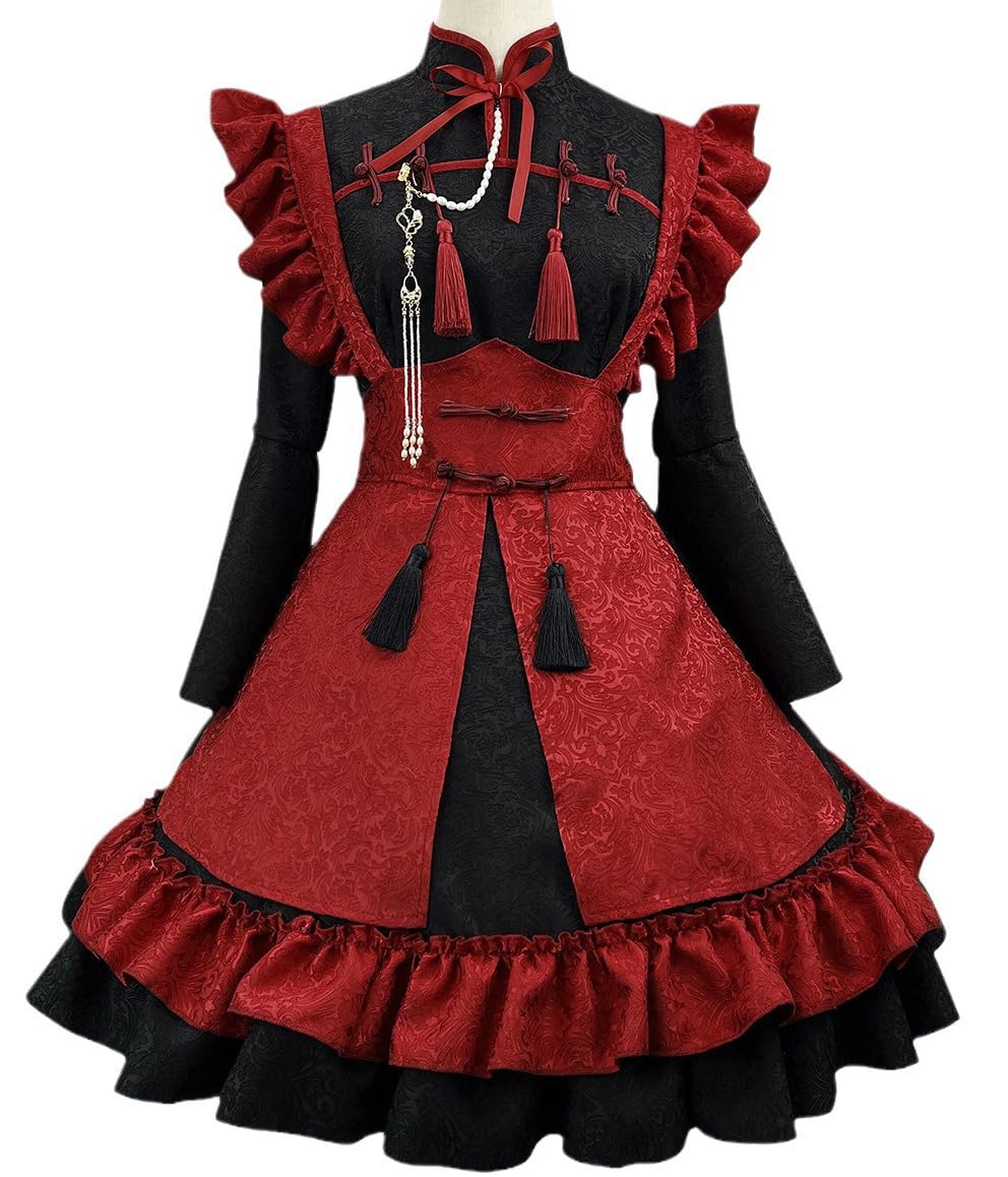 中華ロリータ チャイナ ゴスロリ コスプレ ワンピース Amazon.co.jp: [尚基製造] メイド服 チャイナワンピース 中華風