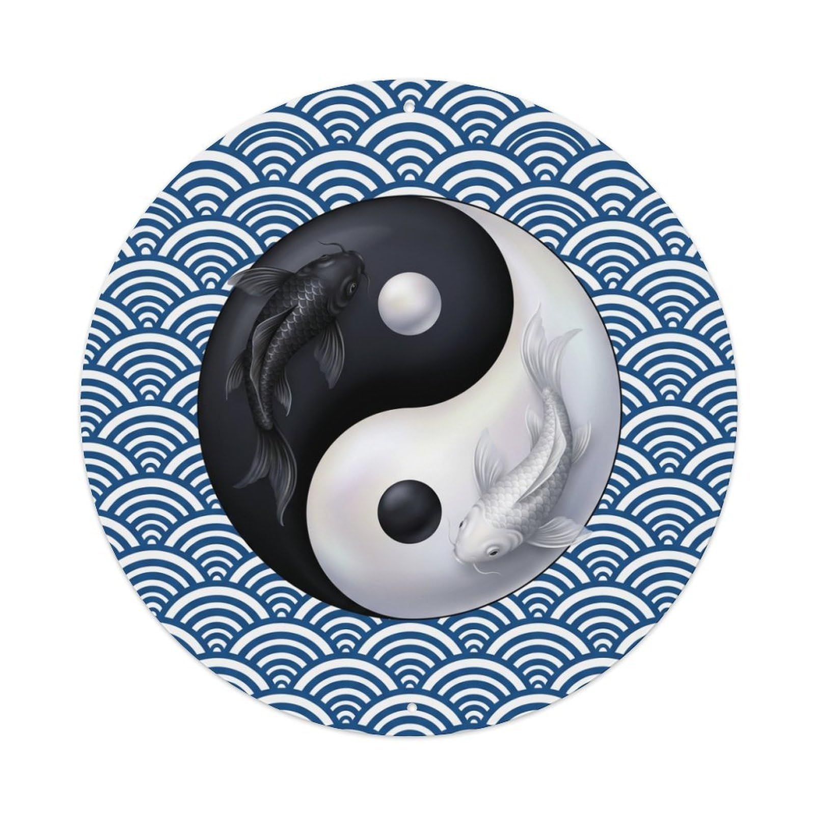 Metal Tin Sign Tai Chi Koi Fish