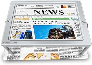 Magnifying Glass for Reading, 10x6 inches Large Full Book Page Rectangular 50 LED Lights Foldable Desktop Magnifiers,Hands Free Magnifier Provide Full Viewing Area for Low Vision and Seniors(Silver)