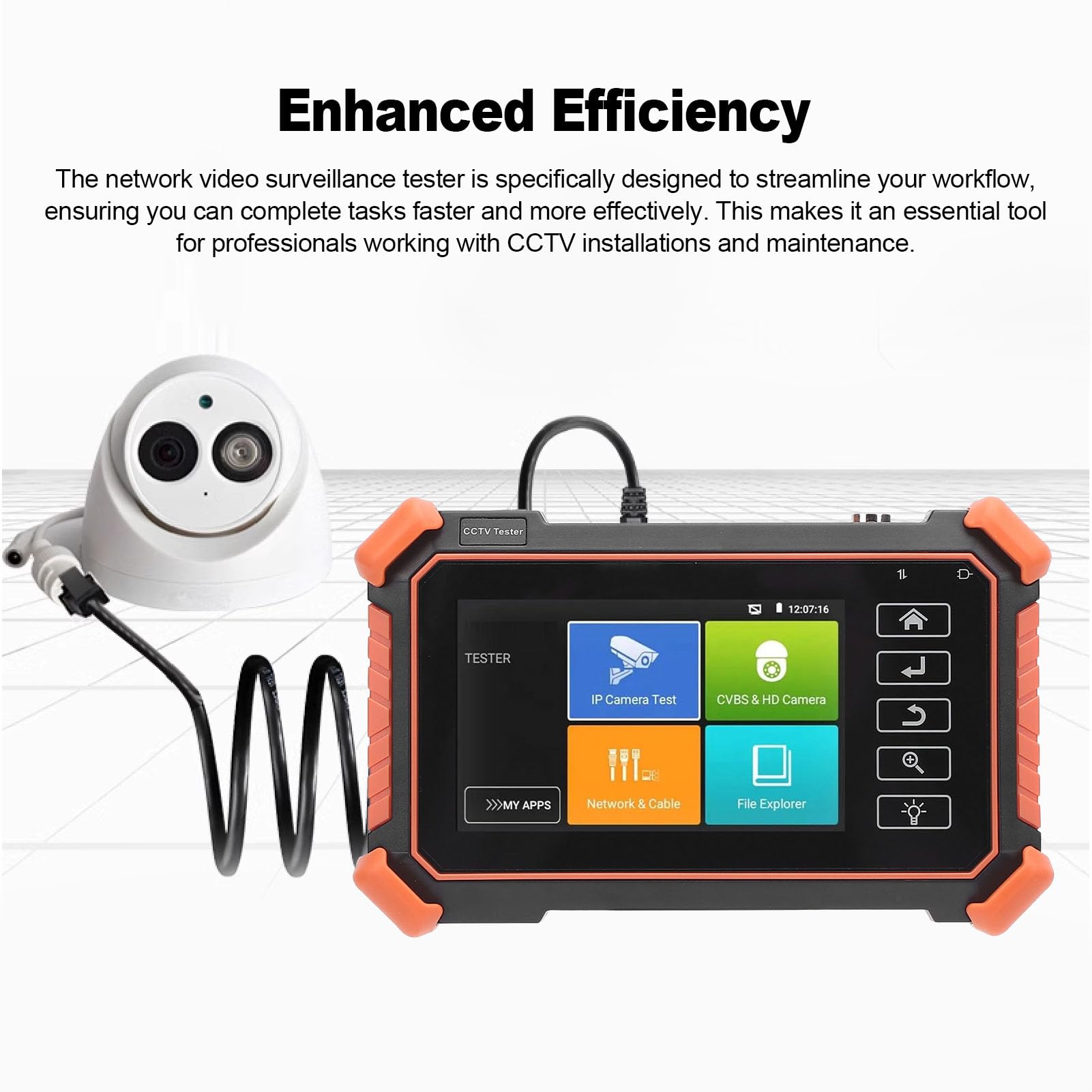 Telecamera IP CCTV Tester Monitor, 8K Telecamera di Sicurezza CCTV Tester AHD, CVI, TVI, CVBS IP Telecamera Test, 4 IPS Touch Screen Tester CCTV, per IP e Fotocamera Analogica