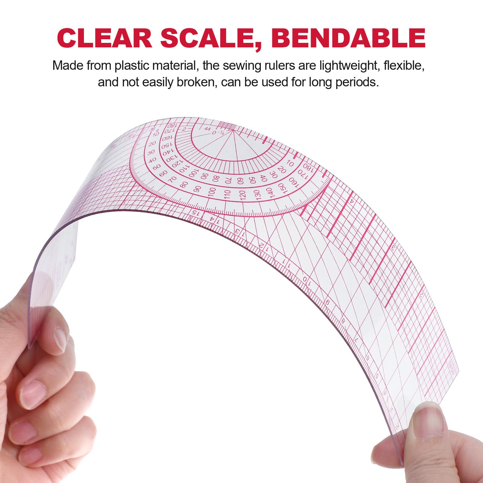 1 Satz Nählineal French Curve aus Kunststoff Multifunktionales Gebogenes Nählineal für Schnittmuster und Andere Projekte Robust und Vielseitig für Nähbegeisterte