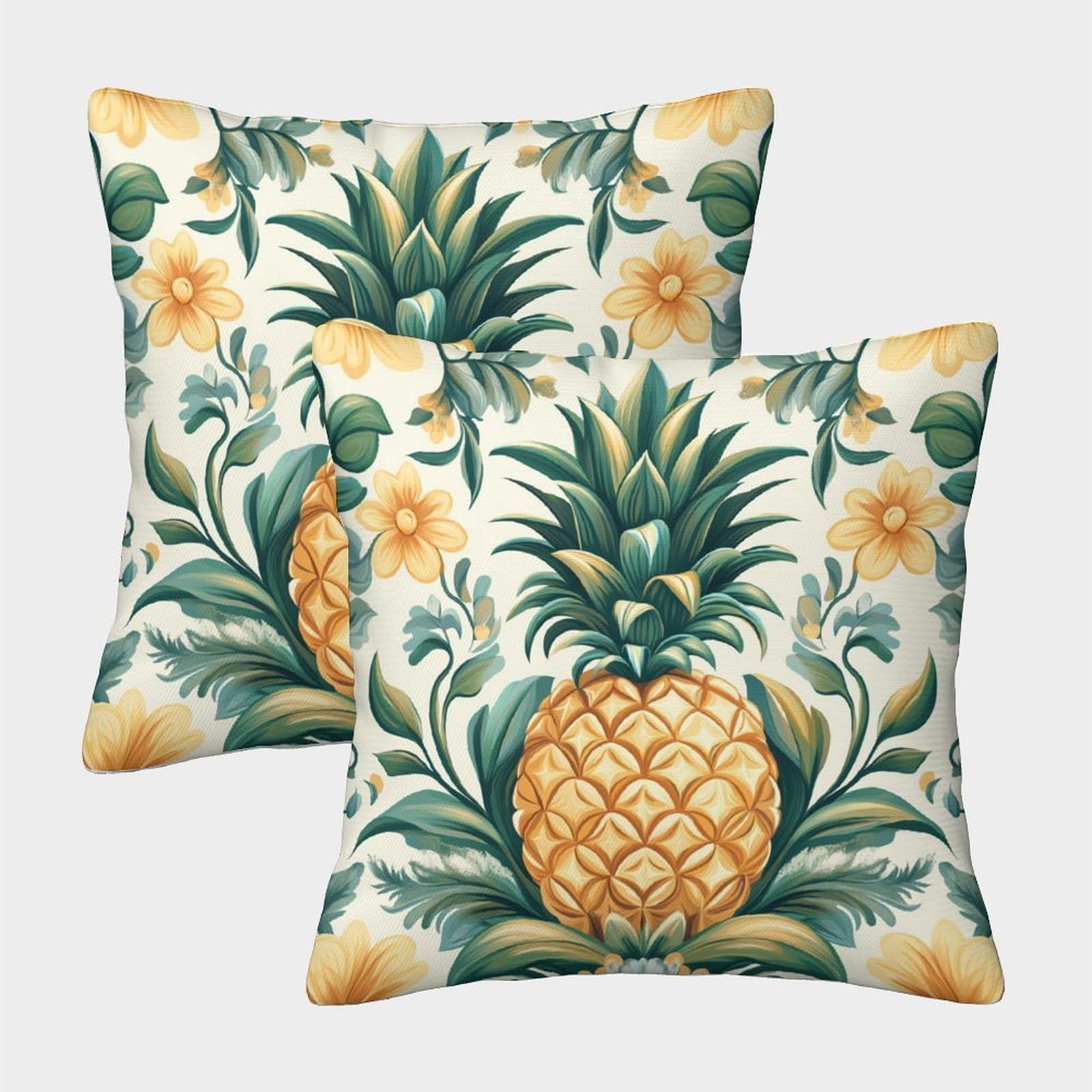 kaiyun 2 Pack Pineapple - Fruit, Plant Pillowcase 50x50cm, Cushion Cover,3D Digital Printing Bed Sofa Decorative