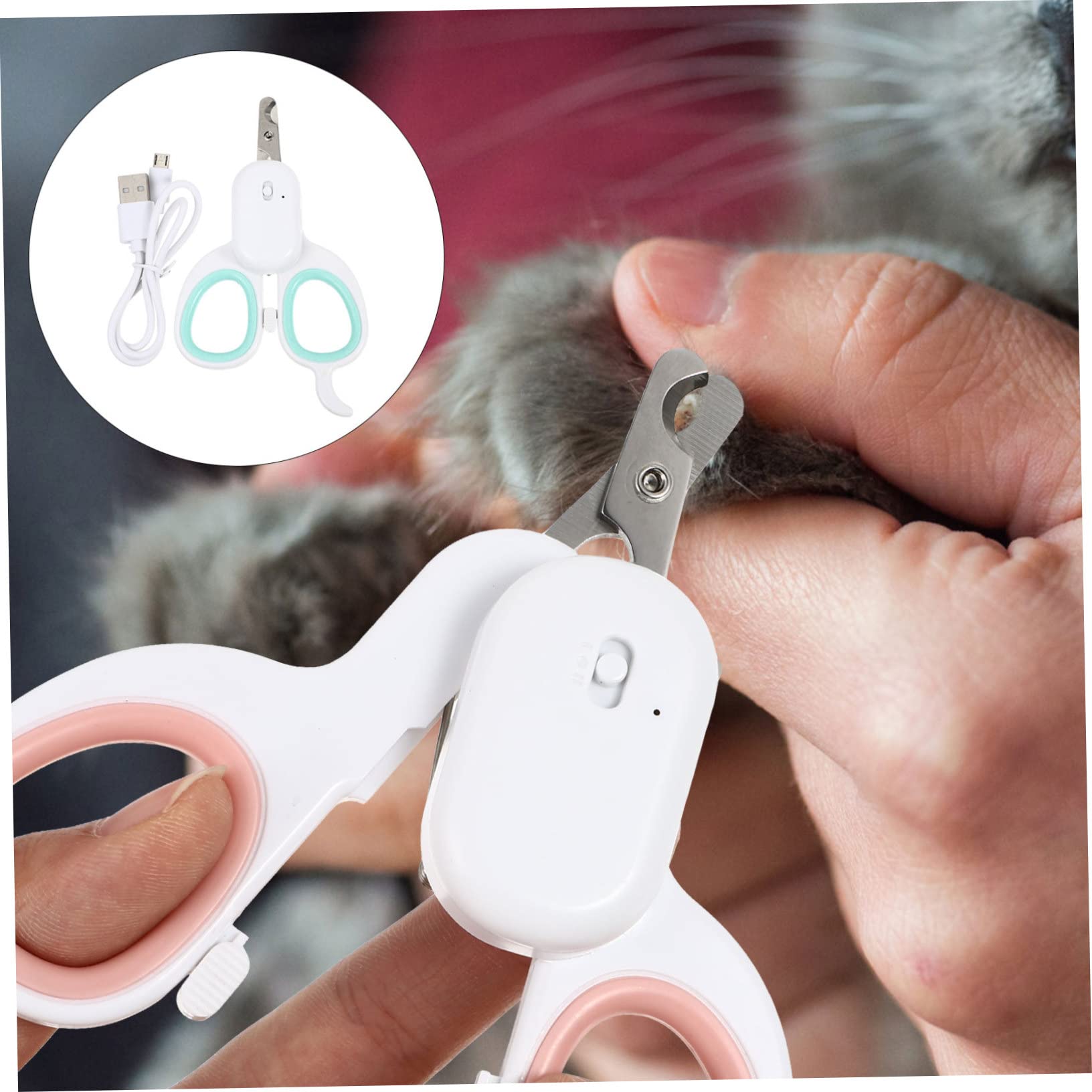 minkissy 2pezzi Tagliaunghie per Domestici con LED Strumento per La Unghie Design e Resistente Facile Usare