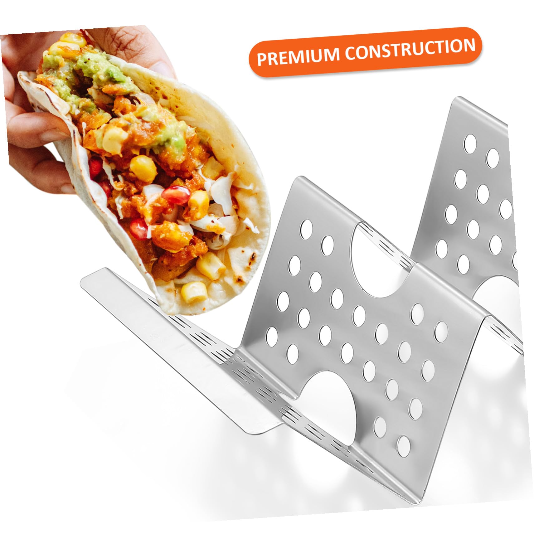 8 Piezas Soportes para Tacos de Acero Inoxidable para Cocina de Rack Decorativo para Tortillas Verticales Resistente y Seguro para Hogar y Restaurante