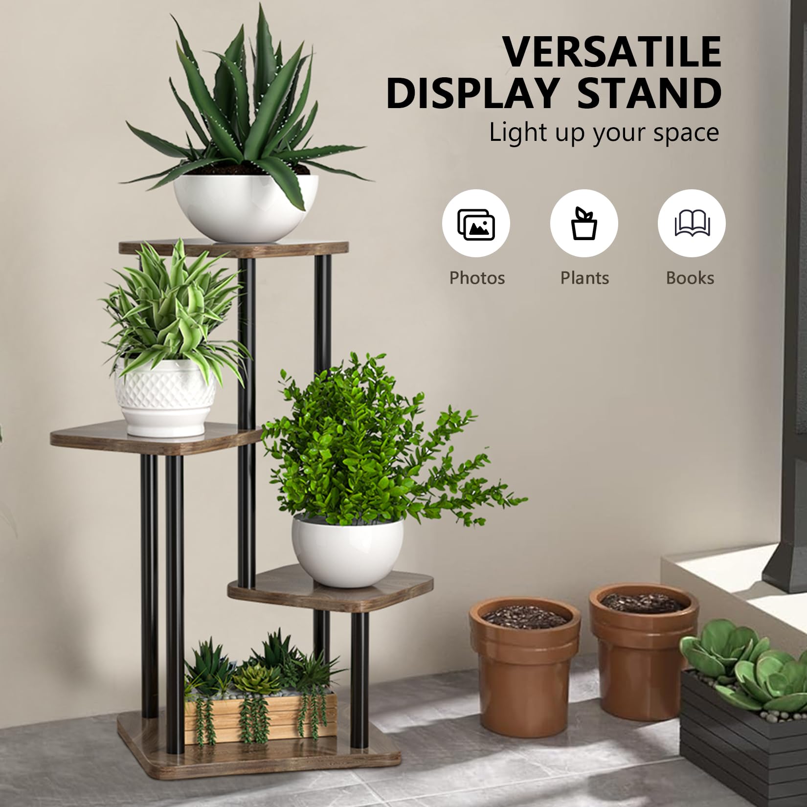 Plant Stand Indoor Tall Metal Corner Shelf for Multiple Plants Plant Shelf Suitable for Garden Balcony, Living Room - Image 3