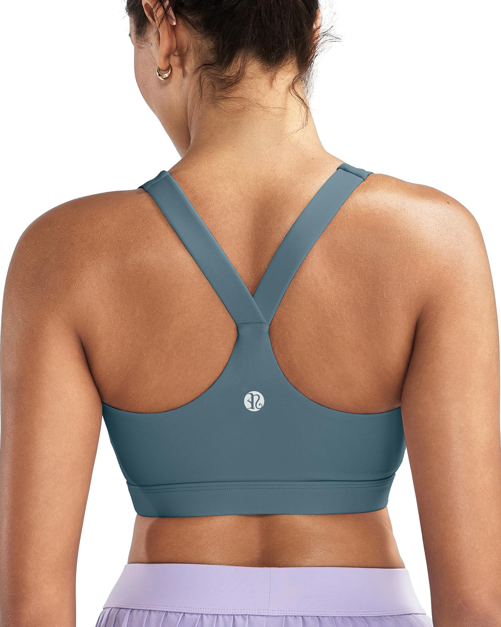 RUNNING GIRL Sports Bras for Women, Molded Cup High Impact Green Sports Bra Workout Bras for Women High Support Racerback(WX3046 Ash Green M)