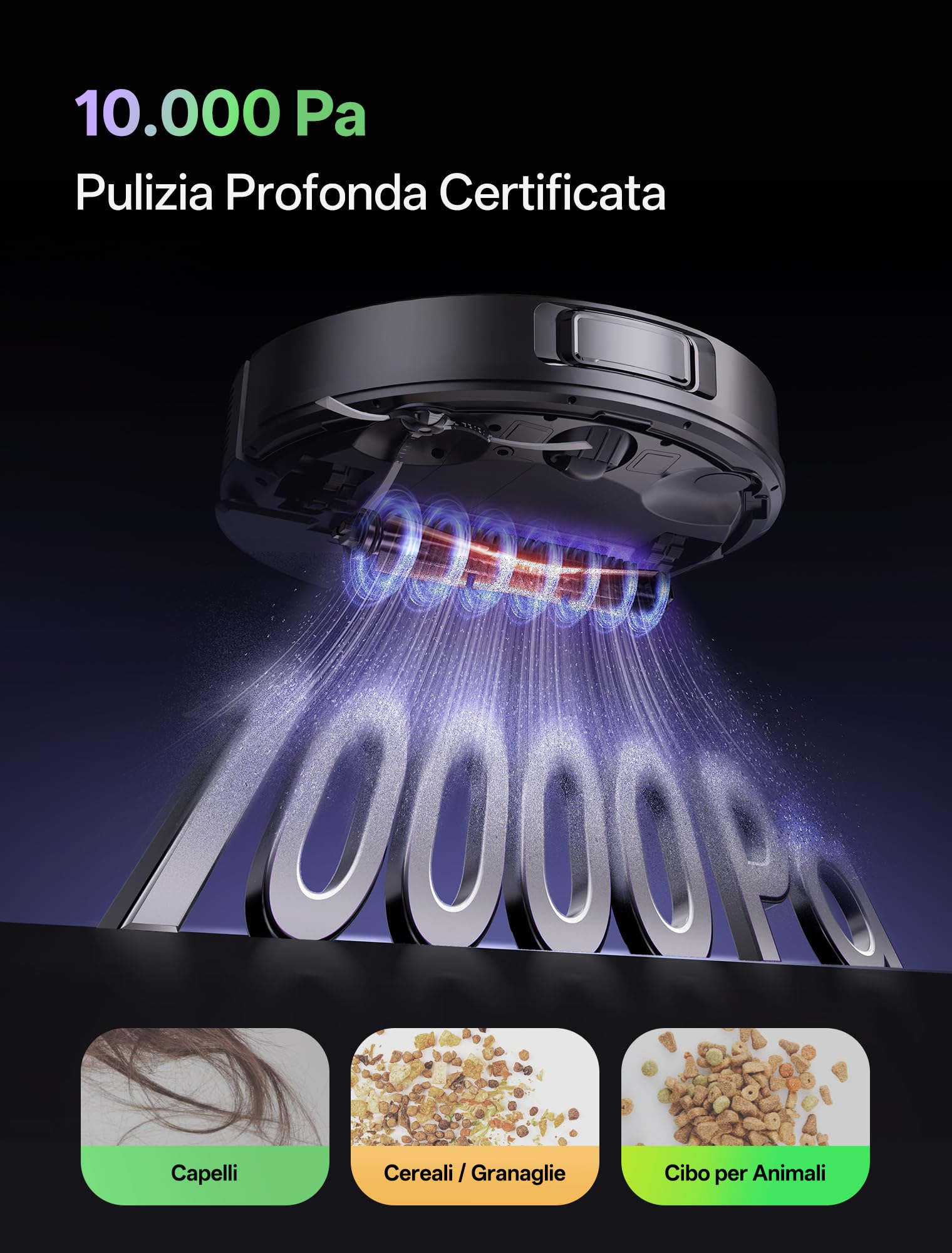 Vexilar Robot Aspirapolvere Lavapavimenti con Mappatura,10000Pa,3 Ore Autonomia,Svuotamento Automatico,W15 Aspirapolvere Robot Lavapavimenti con Mappatura con Stazione per Tappeti/Pavimenti/Peli