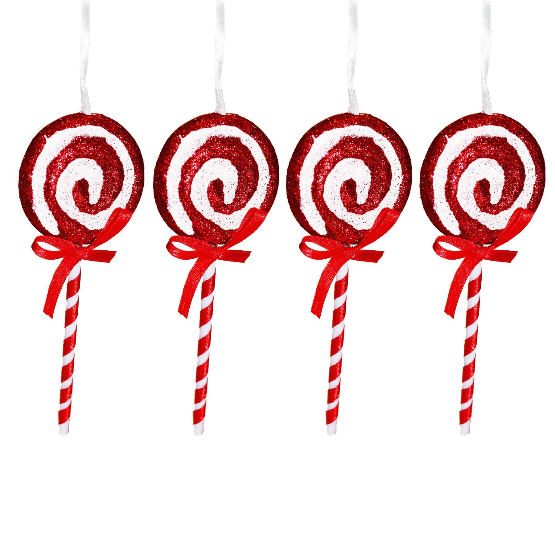 Festive Red, White & Green Mini Candy Cane Lollipops - (Pack of 2) - Unique Design - Perfect Christmas Decoration for a Delightful Holiday Season