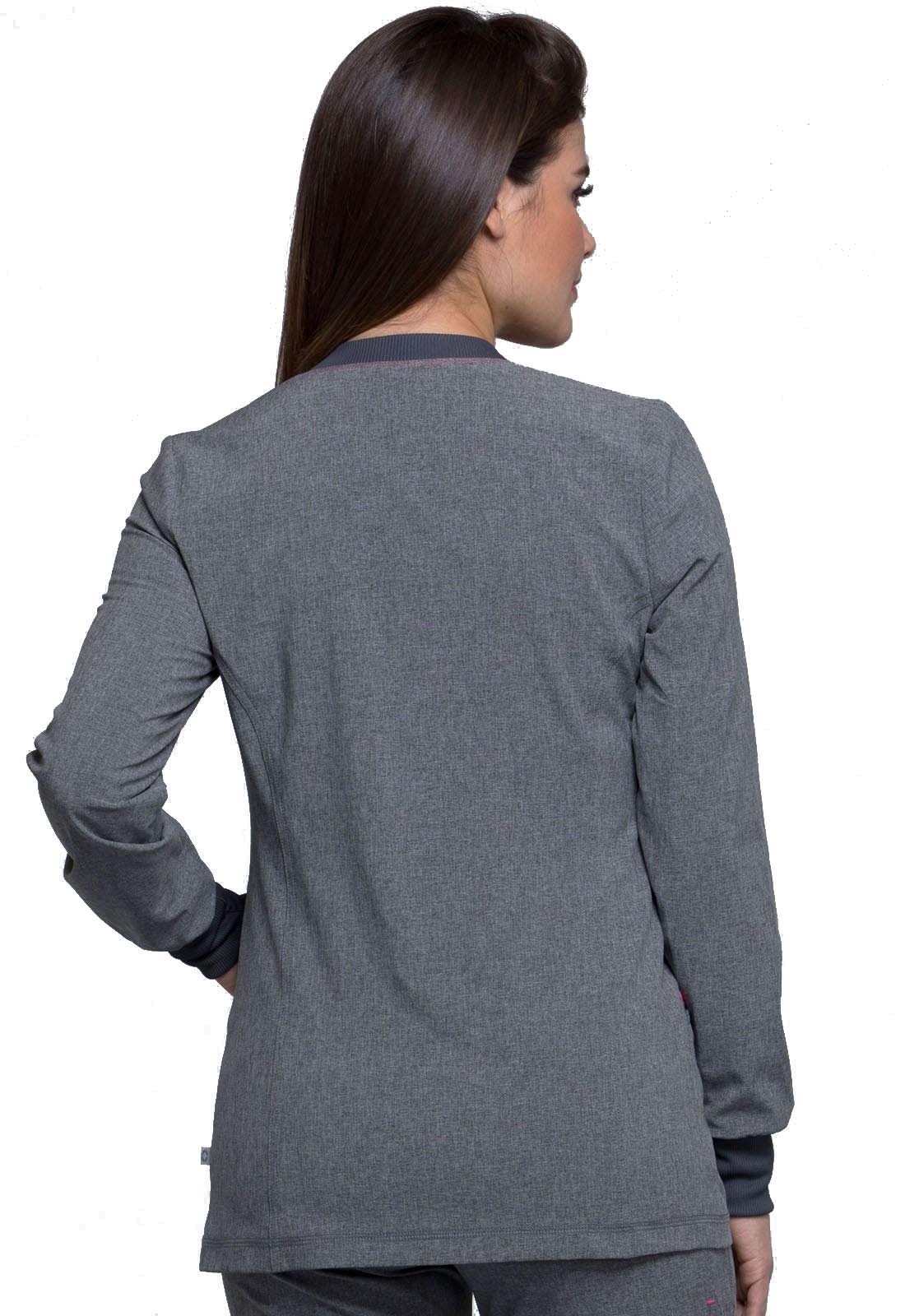 Cherokee Infinity CK340A Zip Front Warm-Up Jacket Heather Grey X-Large