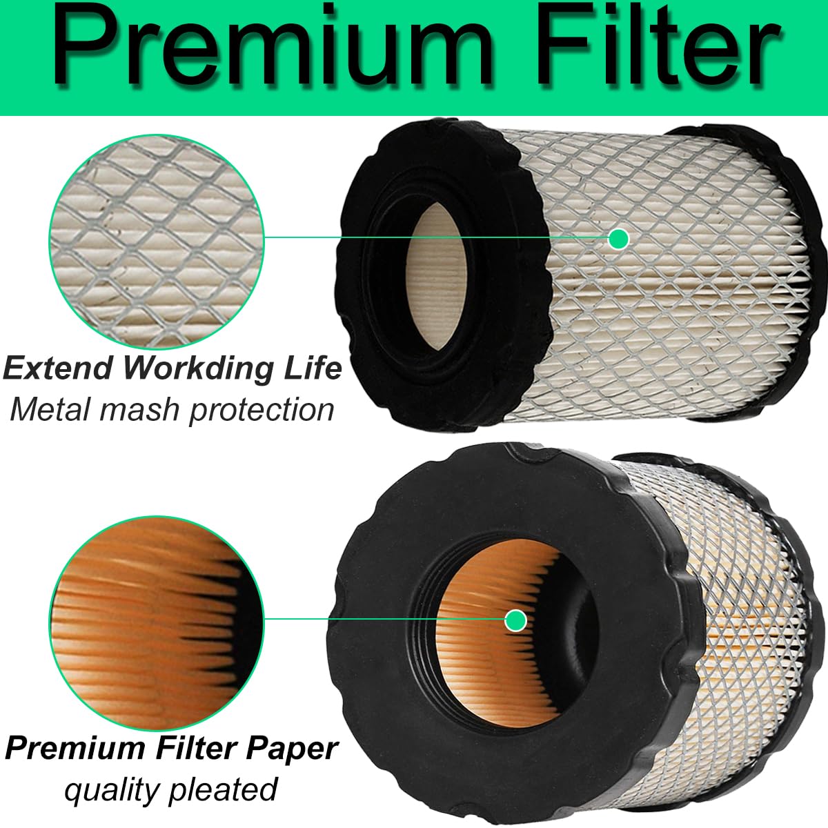 Kit Ricambio Filtro Aria E Candela Per Tosaerba Briggs & Stratton - Include Guarnizioni Per Carburatore E Olio - Foto 2