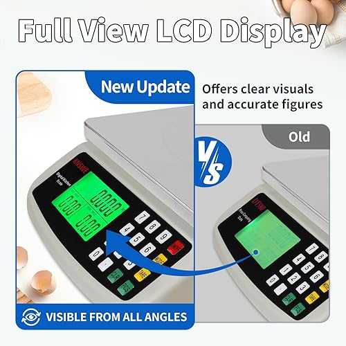 Miniatura 4 de Báscula comercial de alimentos 88.2 lbs Báscula digital grande de cocina para hornear pan carne peso peso calculador escala de acero inoxidable