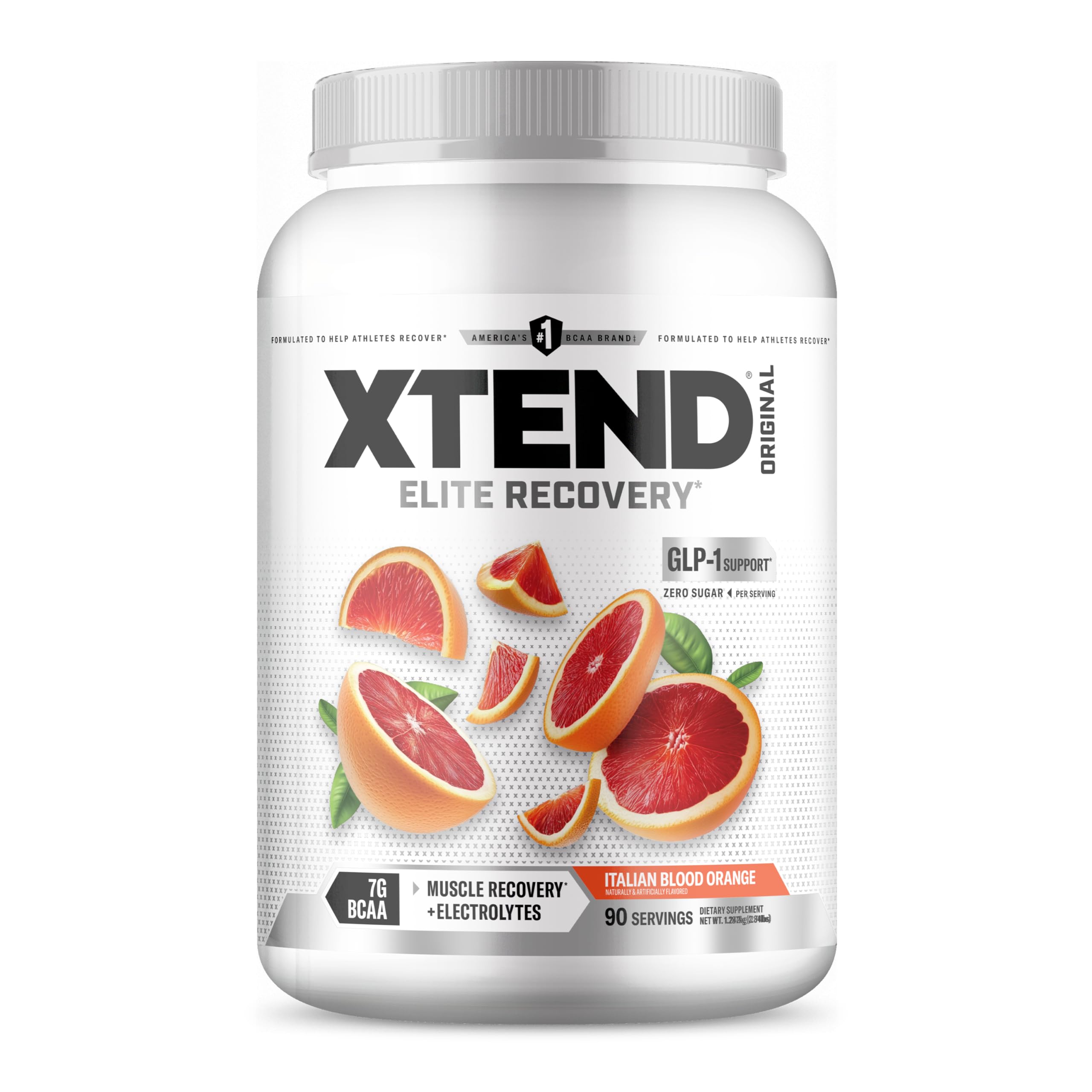 XTEND Original BCAA Powder Italian Blood Orange - ZERO CALORIE, ZERO CARB, ZERO SUGAR - Post Workout Muscle Recovery Drink with Amino Acids - 7g BCAAs for Men & Women - 90 Servings