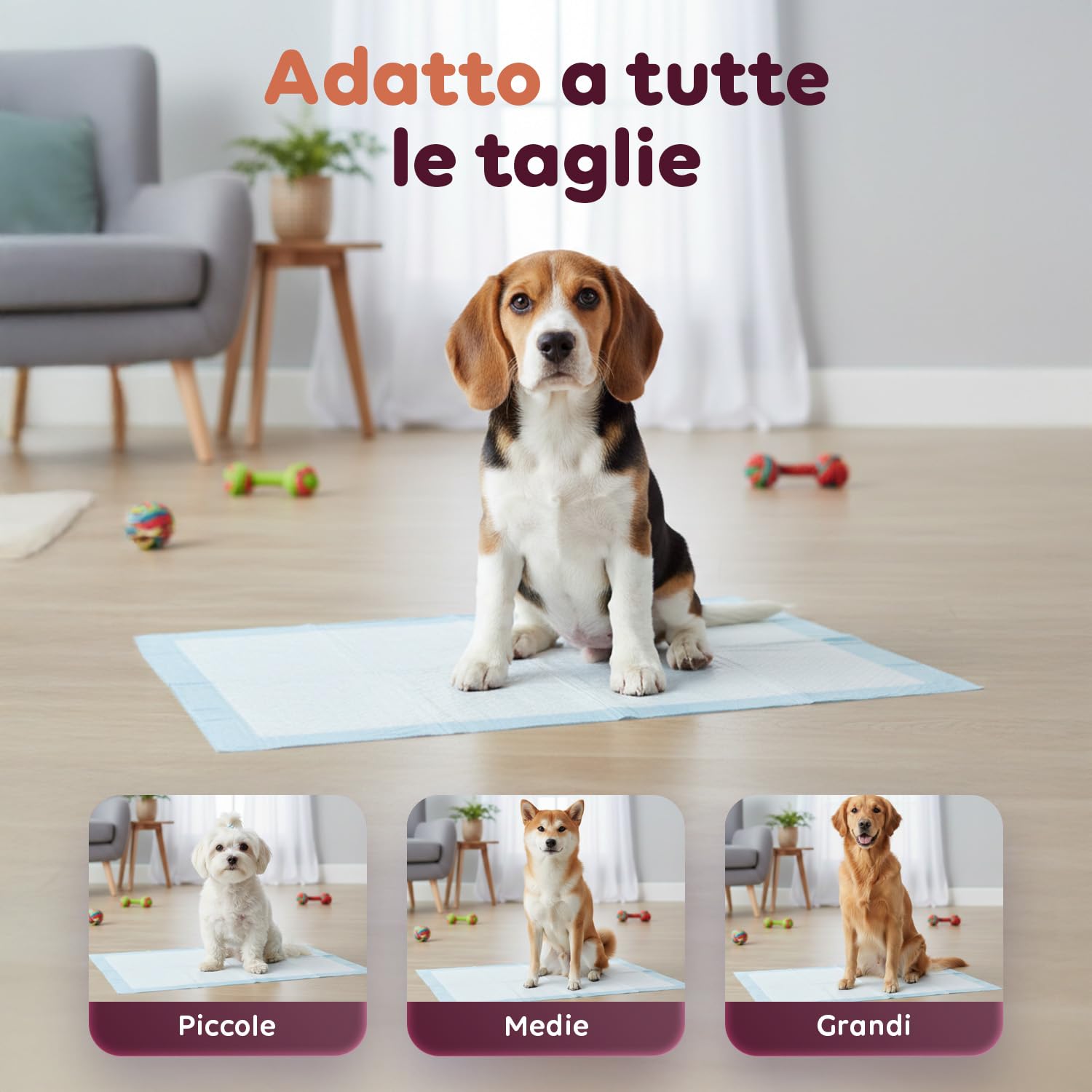 Avilia – Set Traversine Cani con Adesivi Anti-Odore, Assorbenza SAP Potenziata, Uso per Addestramento e Supporto Igienico Domestico, Dermatologicamente Sicure (150, Essential 60x90 cm)
