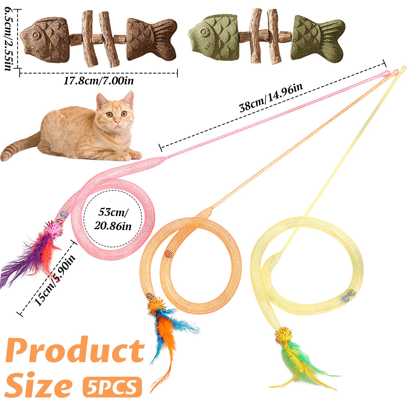 KIPTVO Catnip Toys for Indoor Cats Snaky Rope Kitten Spring Tube, Cat Grass Teething Stick, Safe Teeth Cleaning Chew - Image 2