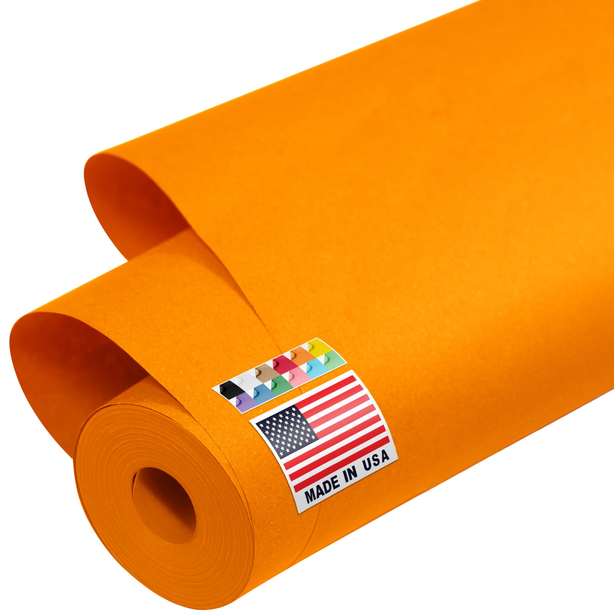 Paclord USA Made 122 cm x 3,048 cm pomarańczowa rolka papieru kraftowego, grubość 20 kg, amerykański kolorowy papier pakowy do szkoły, tablica ogłoszeń - bezwonny, nietoksyczny, bezpieczny dla dzieci