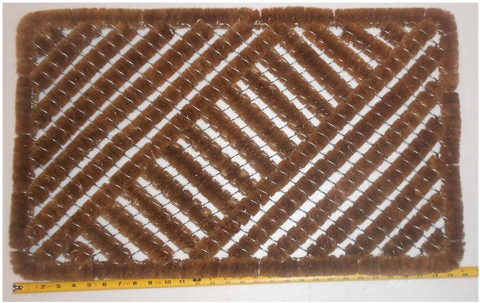 Coconut Fiber Works Scraper Door Mats -Handmade Dimensions : 17.8" (W) x 29.5" (L) x 1.3" Thickness Construction on Steel Wire.Weight 4.5 Lbs