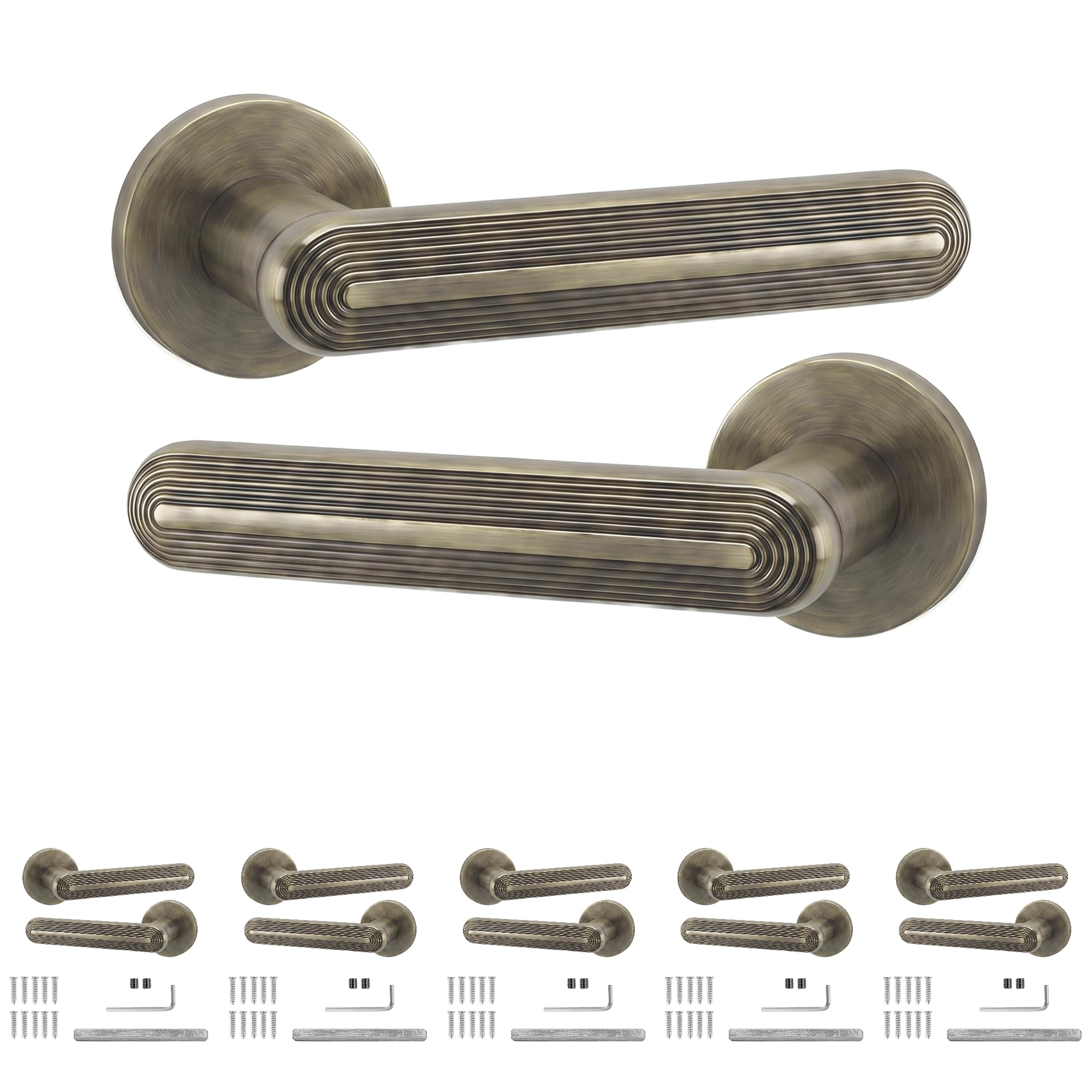 Decoranddecor Antique Brass Internal Door Handles 6 Pack