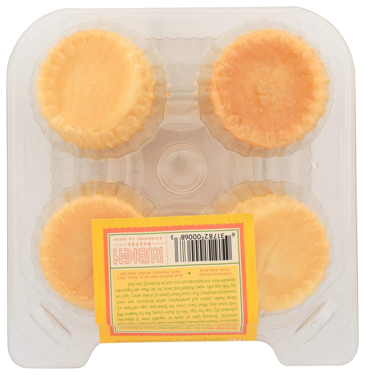RUBICON BAKERY Triple Lemon Cupcakes 4ct, 9 OZ
