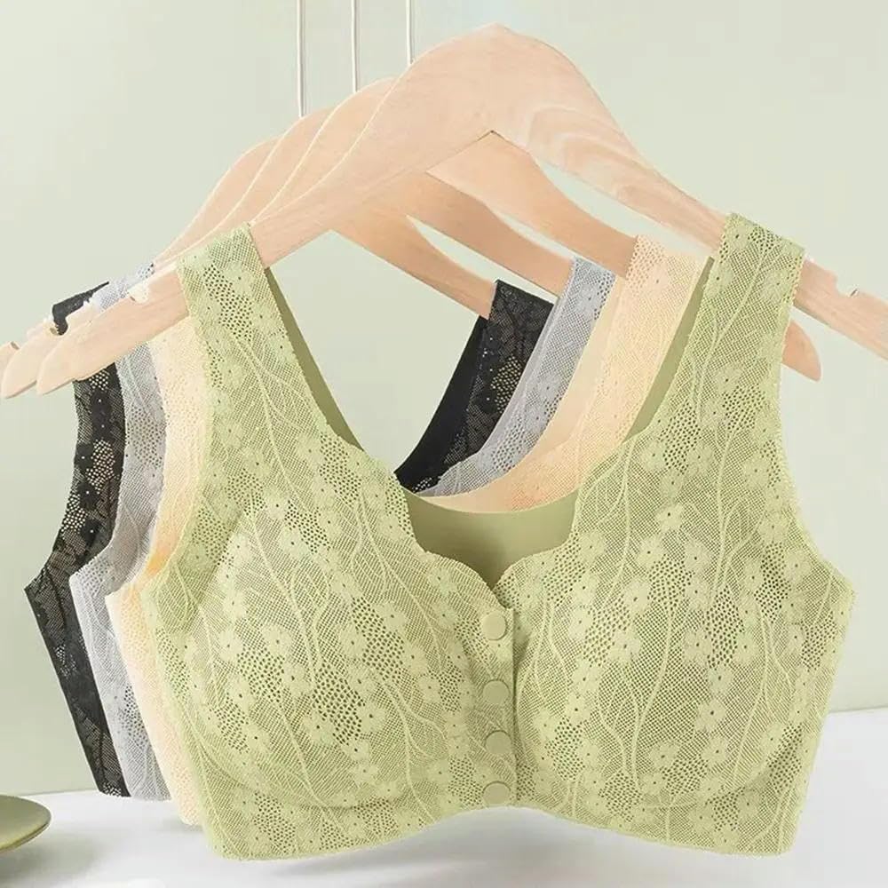 ZBDP - Brasier sexy de encaje sin anillo de acero, cómodo, transpirable, para mujeres mayores, talla grande, sin varillas, para ancianos