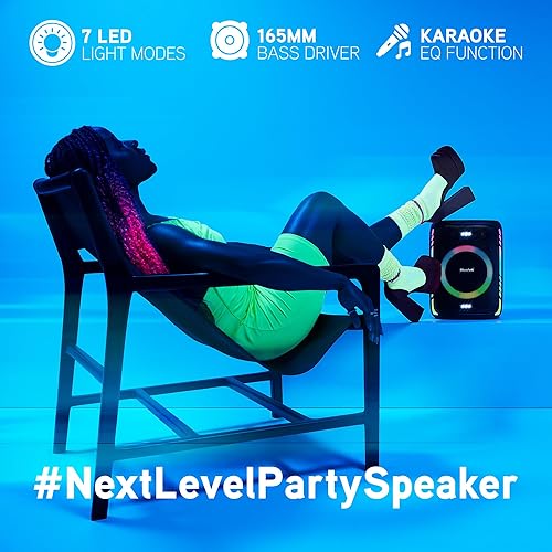 Miniatura 4 de BlueAnt X5i  Altavoz portátil Bluetooth para fiestas  Negro  Potencia máxima de 120 W  Incluye (2) micrófonos inalámbricos  (Hasta hasta) 30 horas