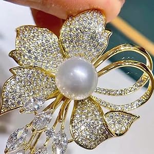 Amazon.com: Bling Lady Crystal Brooch Pin,Fashion Elegant