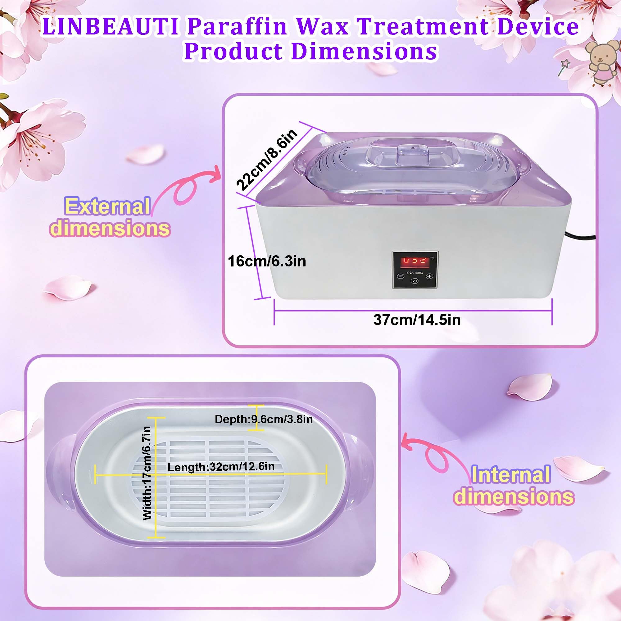 Bagno di paraffina per mani e piedi, set professionale da bagno di paraffina da 4 litri con modalità automatica, regolazione precisa della temperatura e funzione di fusione rapida, ideale