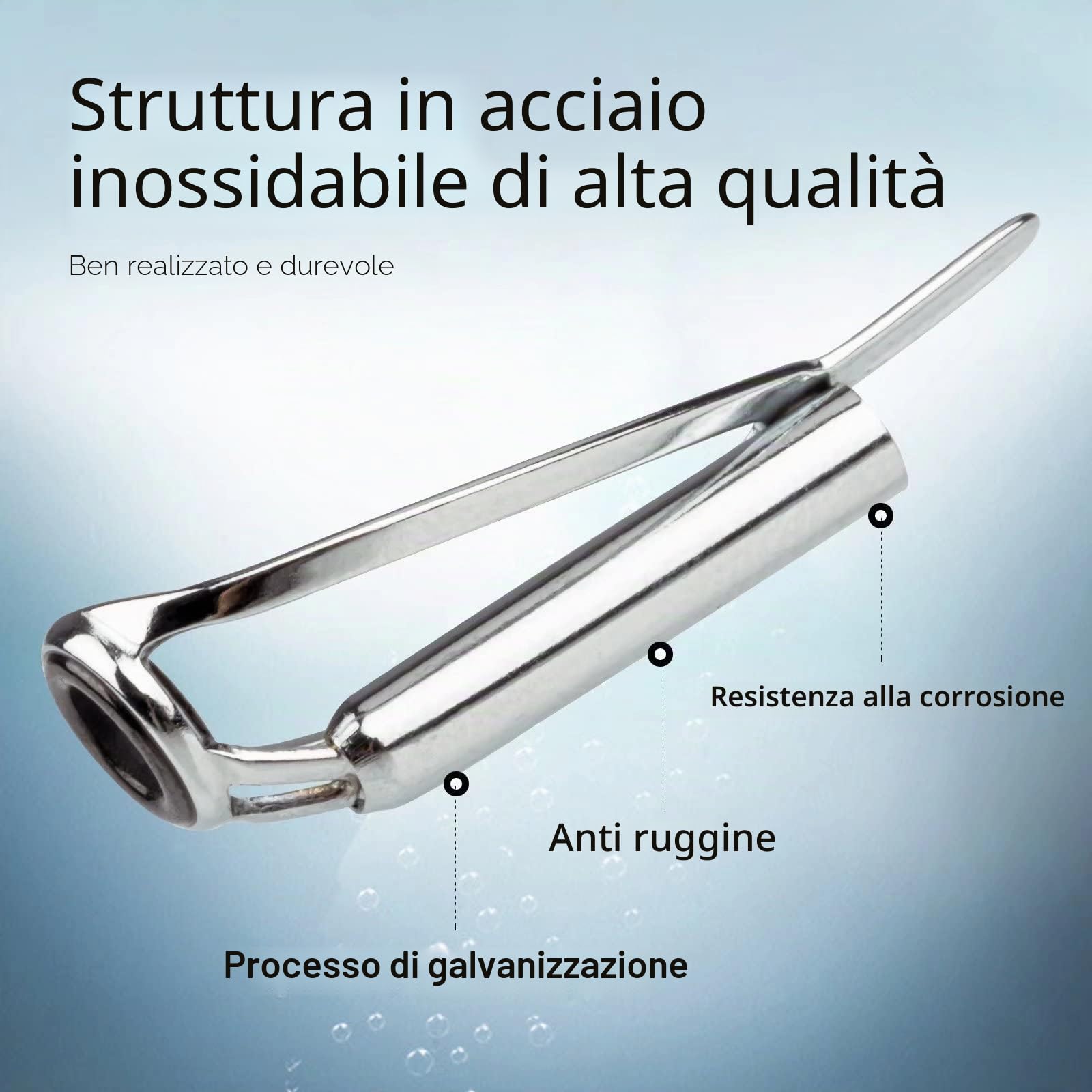 THKFISH Anelli Canna da Pesca Kit di Riparazione per canne da Pesca Punte per canne da pesca a mosca Kit di sostituzione senza telaio 70 Pezzi,10 taglie