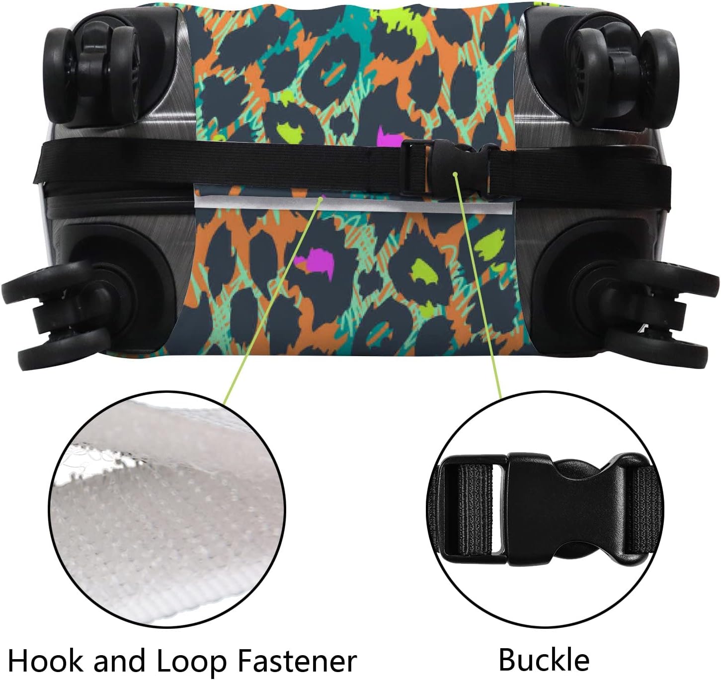 review Anti-scratch Luggage Cover Fit 18-32 Inch, Washable Elastic Suitcase Protector, Durable Suitcase Cover Leopard Print Background(M 22-25 Inch)