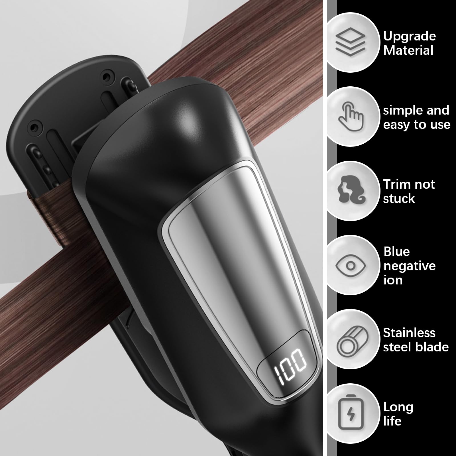 Mini outil de réparation de cheveux pour pointes fourchues, élimine les pointes fourchues et les pointes de cheveux cassés rapidement et efficacement, avec écran LED, tondeuse à cheveux abîmés pour